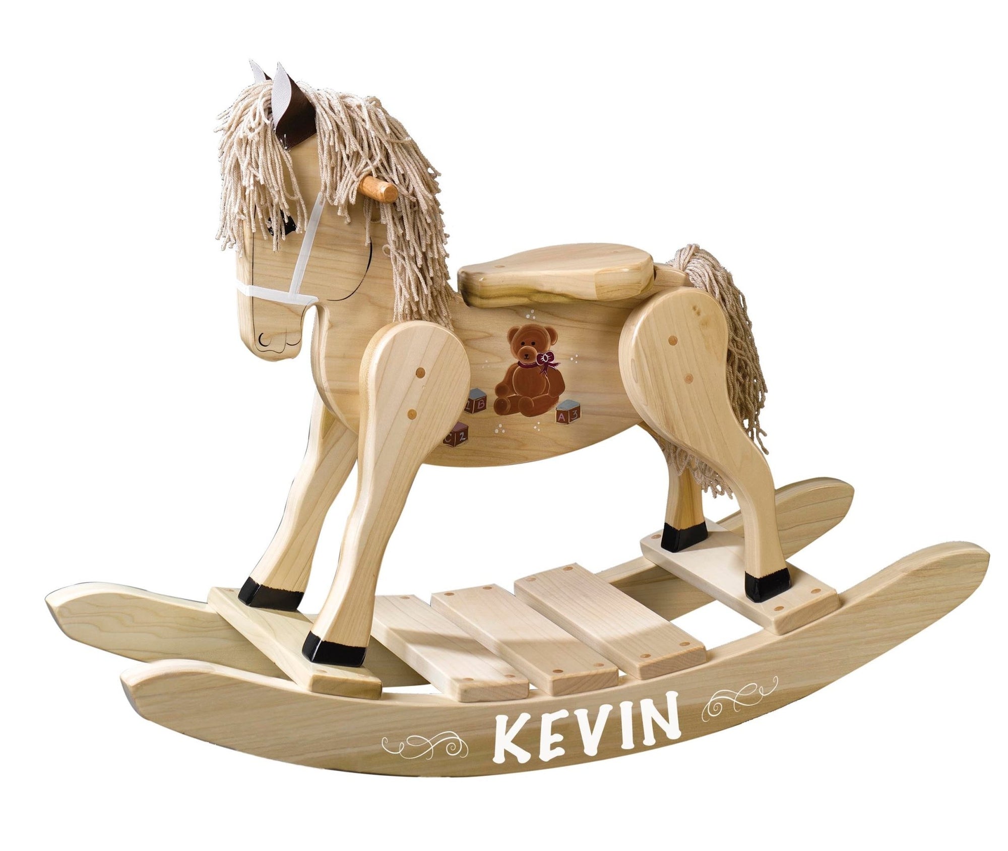 Personalized Wooden Amish Made Rocking Horse for Toddler Boys and Girls| Ride On Toy for Kids Birthday Keepsake Home Decor - LifeSong Milestones