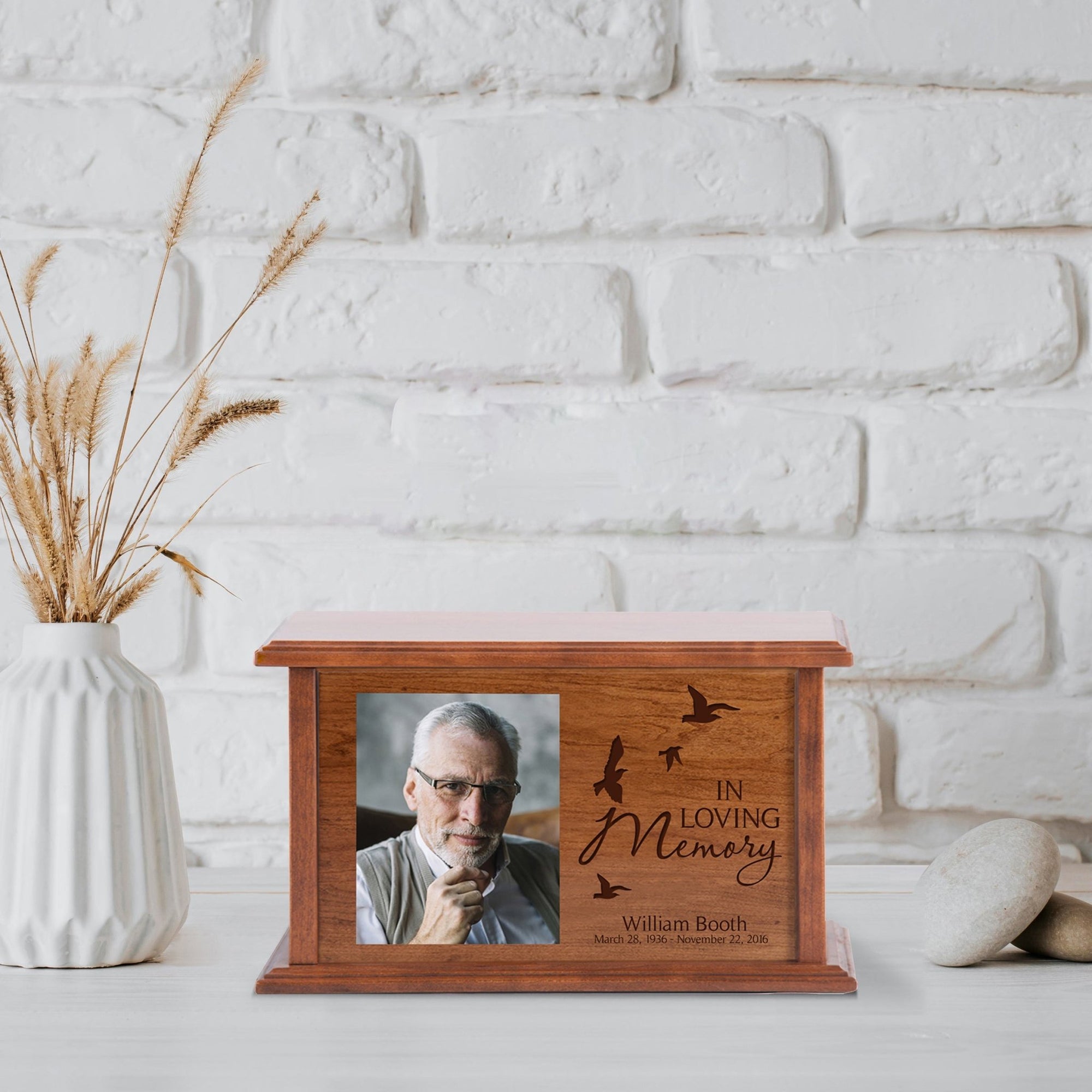 Personalized Wooden Engraved Keepsake Urn Box Memorial Gift - In Loving Memory - LifeSong Milestones