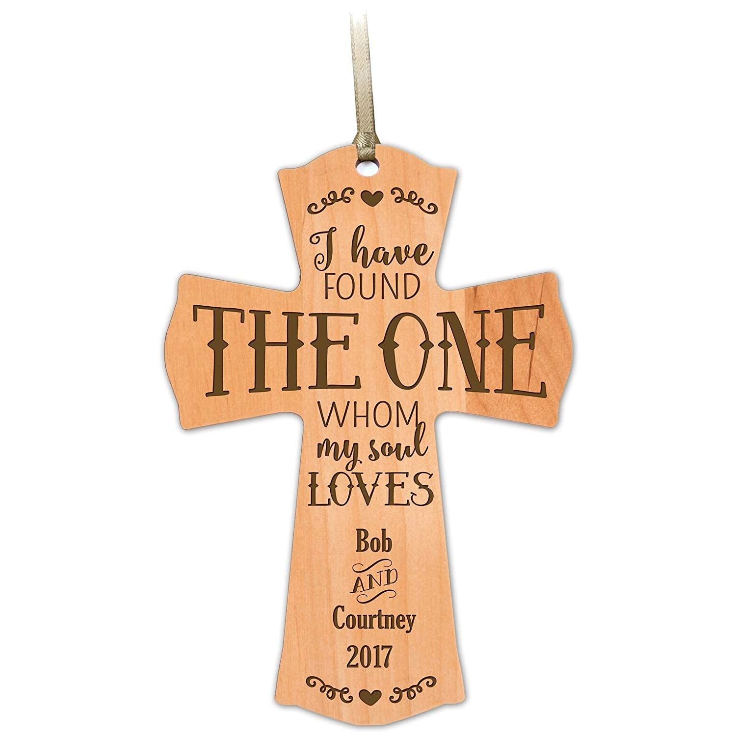 Personalized Wooden Family Cross Ornaments - Family Members - LifeSong Milestones