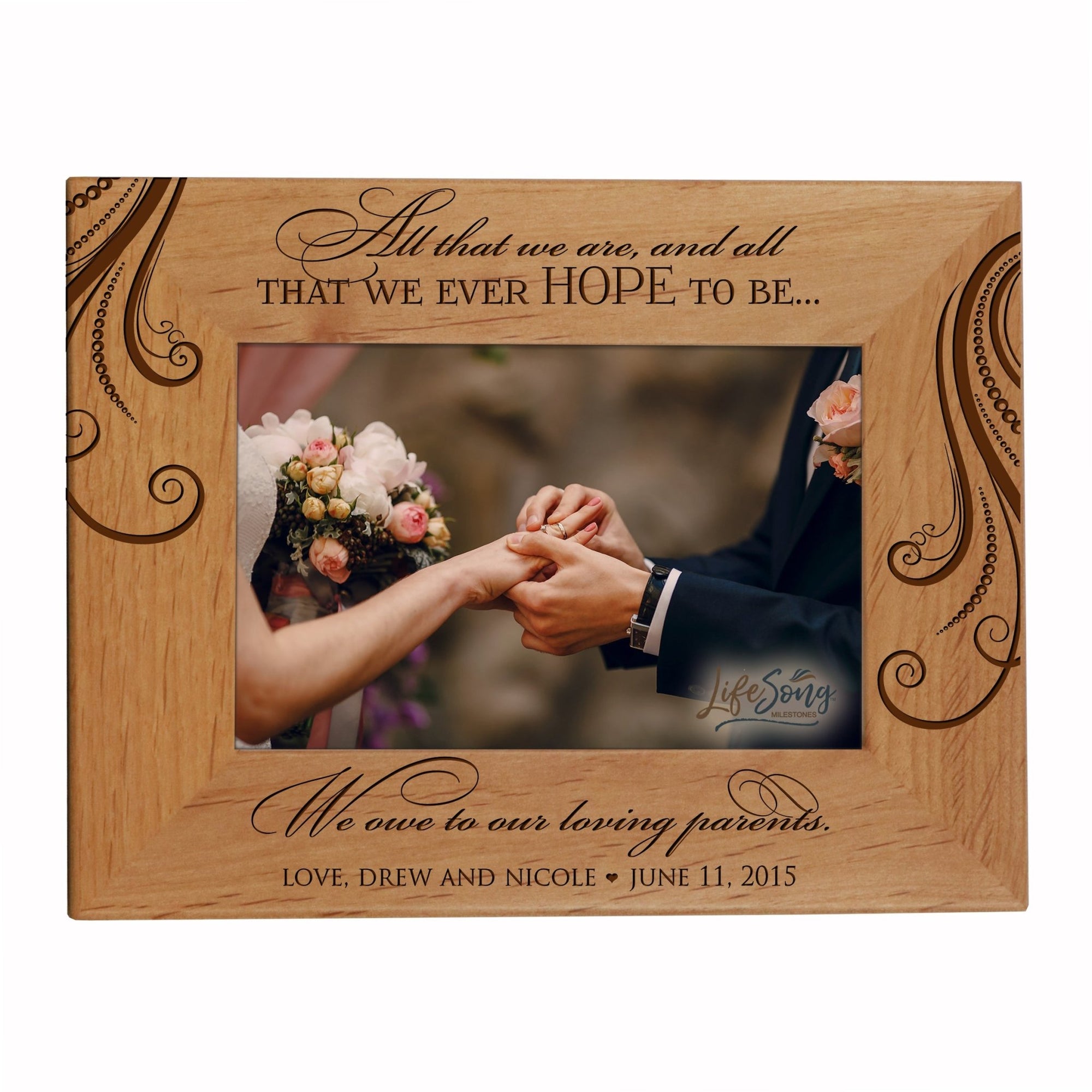 Personalized Wooden Marriage Picture Frames - All That - LifeSong Milestones