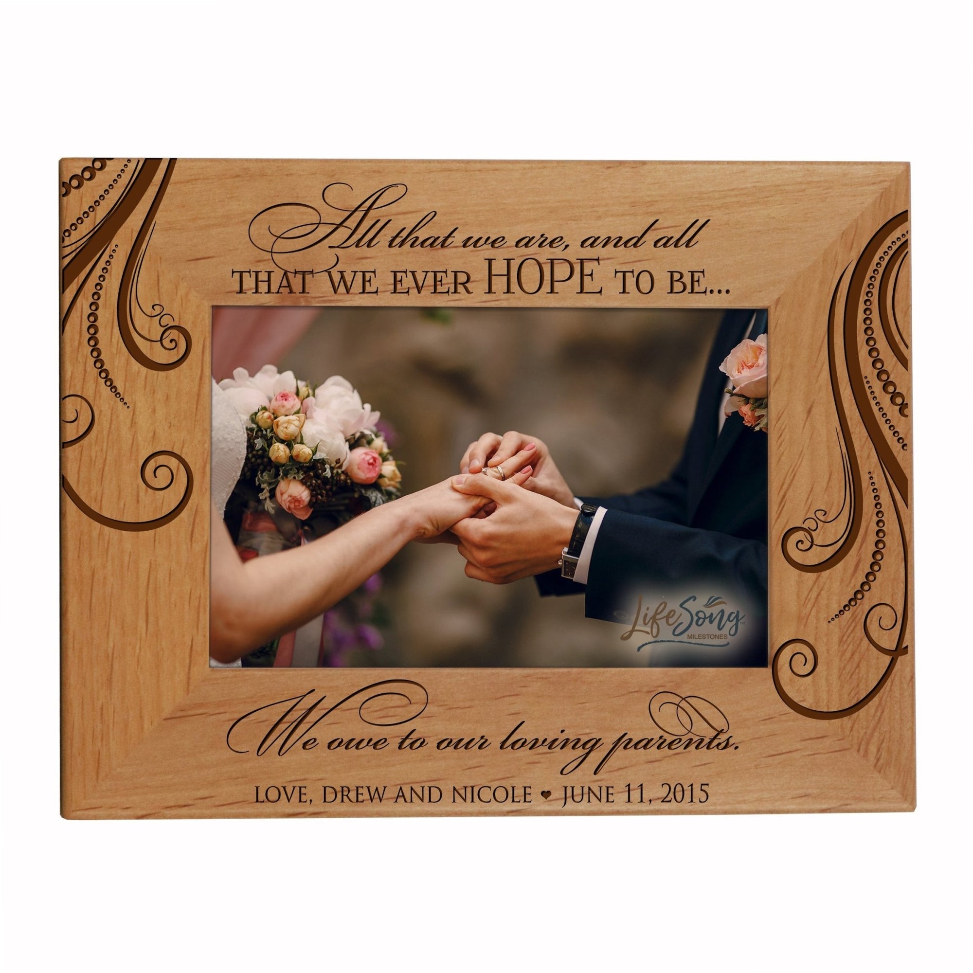 Personalized Wooden Marriage Picture Frames - All That - LifeSong Milestones