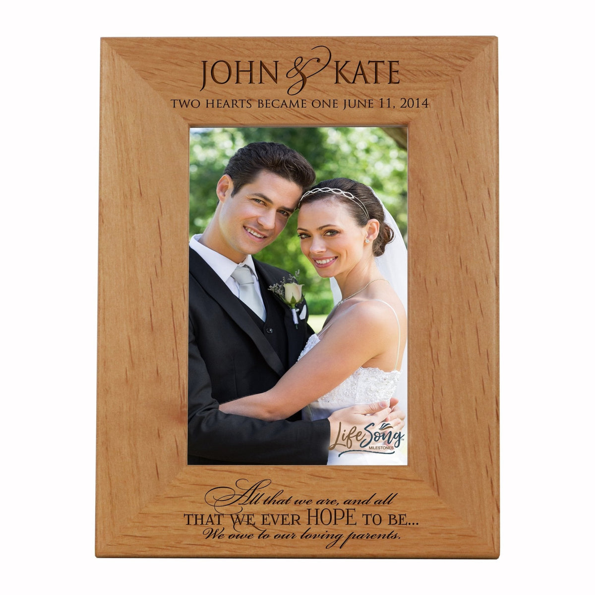 Personalized Wooden Marriage Picture Frames - All That Vertical - LifeSong Milestones