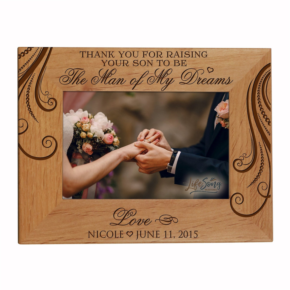 Personalized Wooden Marriage Picture Frames - Man Of My Dreams - LifeSong Milestones