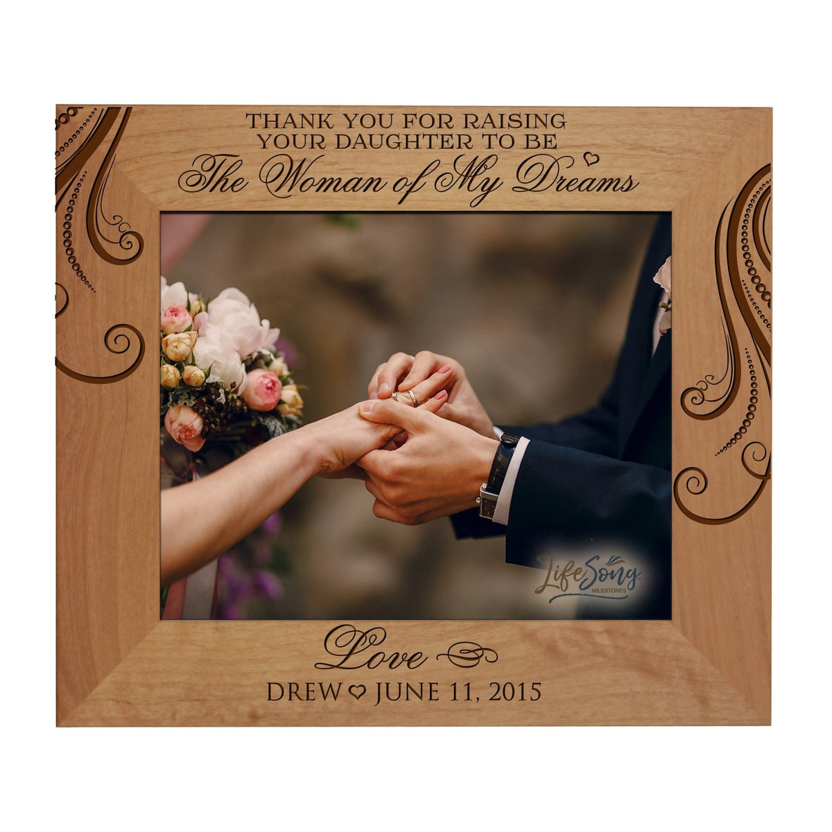 Personalized Wooden Marriage Picture Frames - Woman of my Dreams - LifeSong Milestones