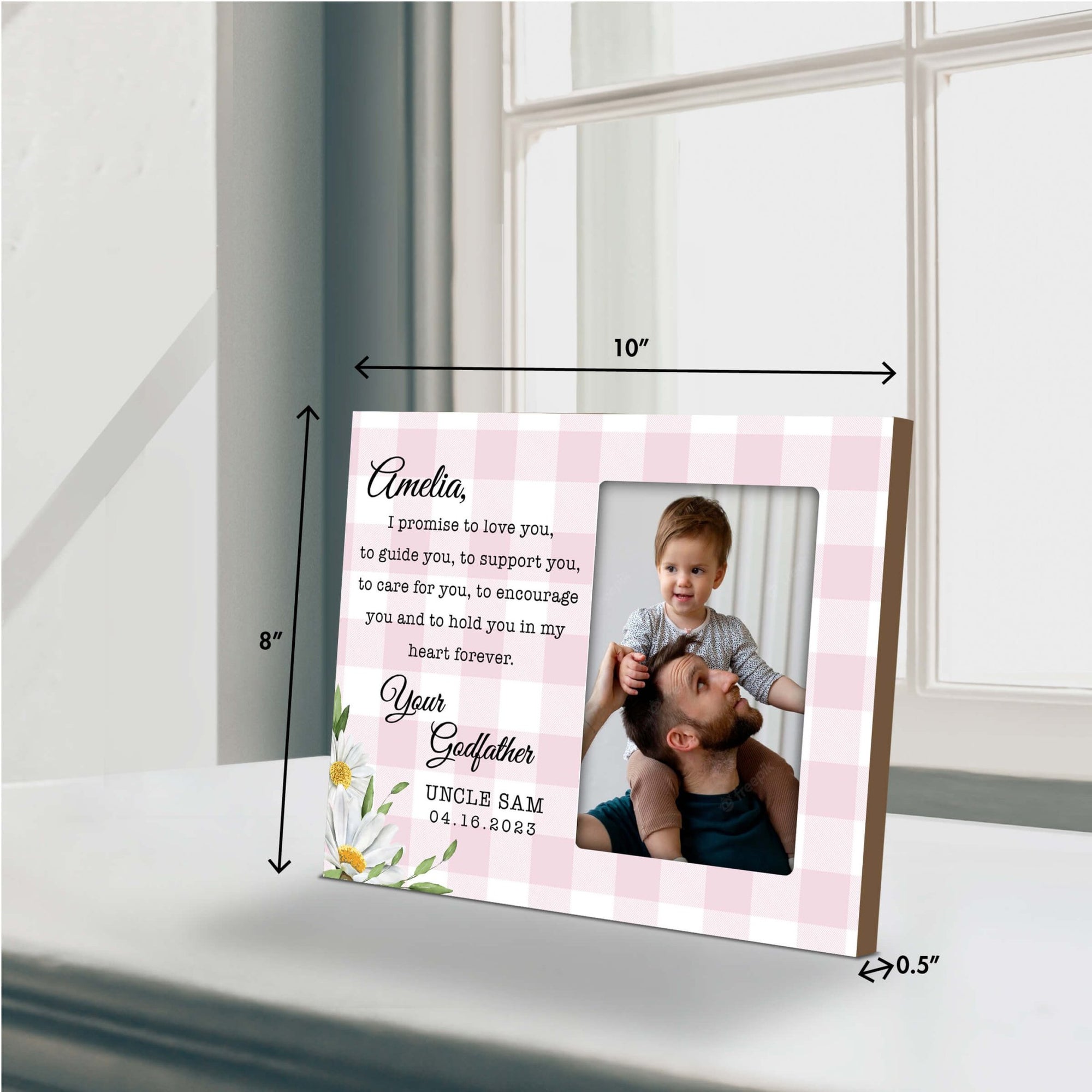 Personalized Wooden Picture Frame for Goddaughter - LifeSong Milestones