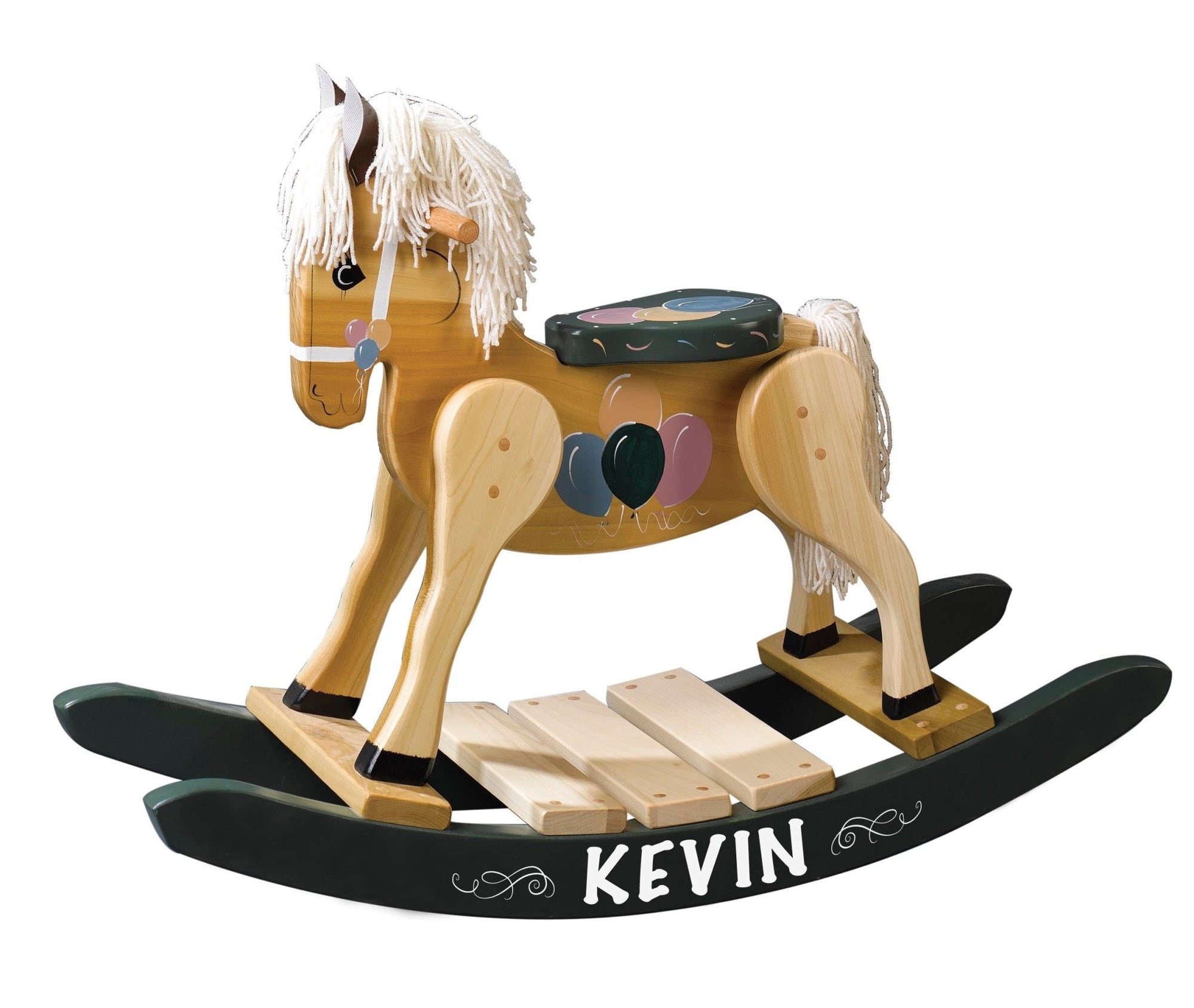 Personalized Wooden Rocking Horse for Toddler Boys Girls| Amish Made Ride On Toy for Kids Birthday Keepsake - LifeSong Milestones