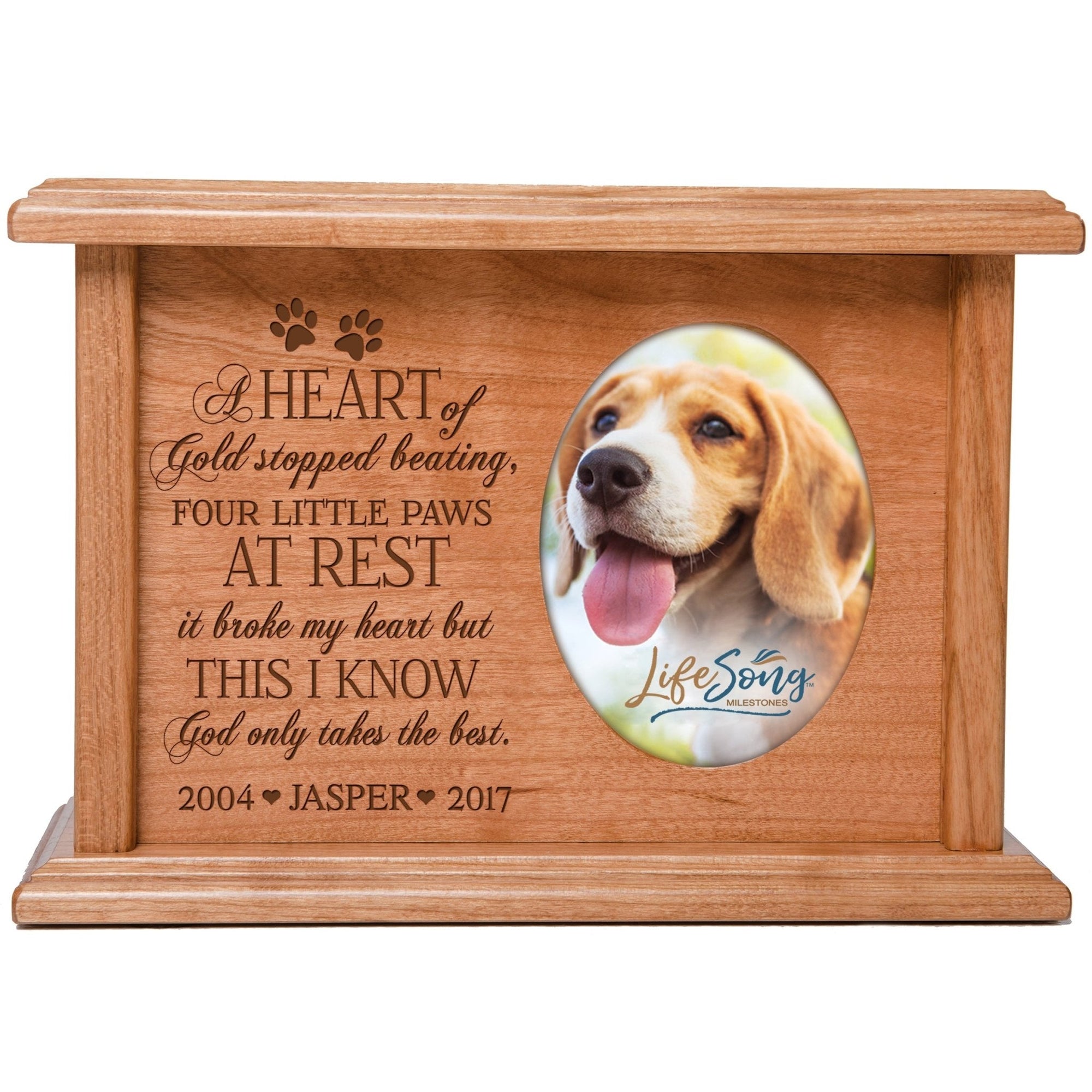 Personalized Photo Memorial Urn Box for Beloved Pet