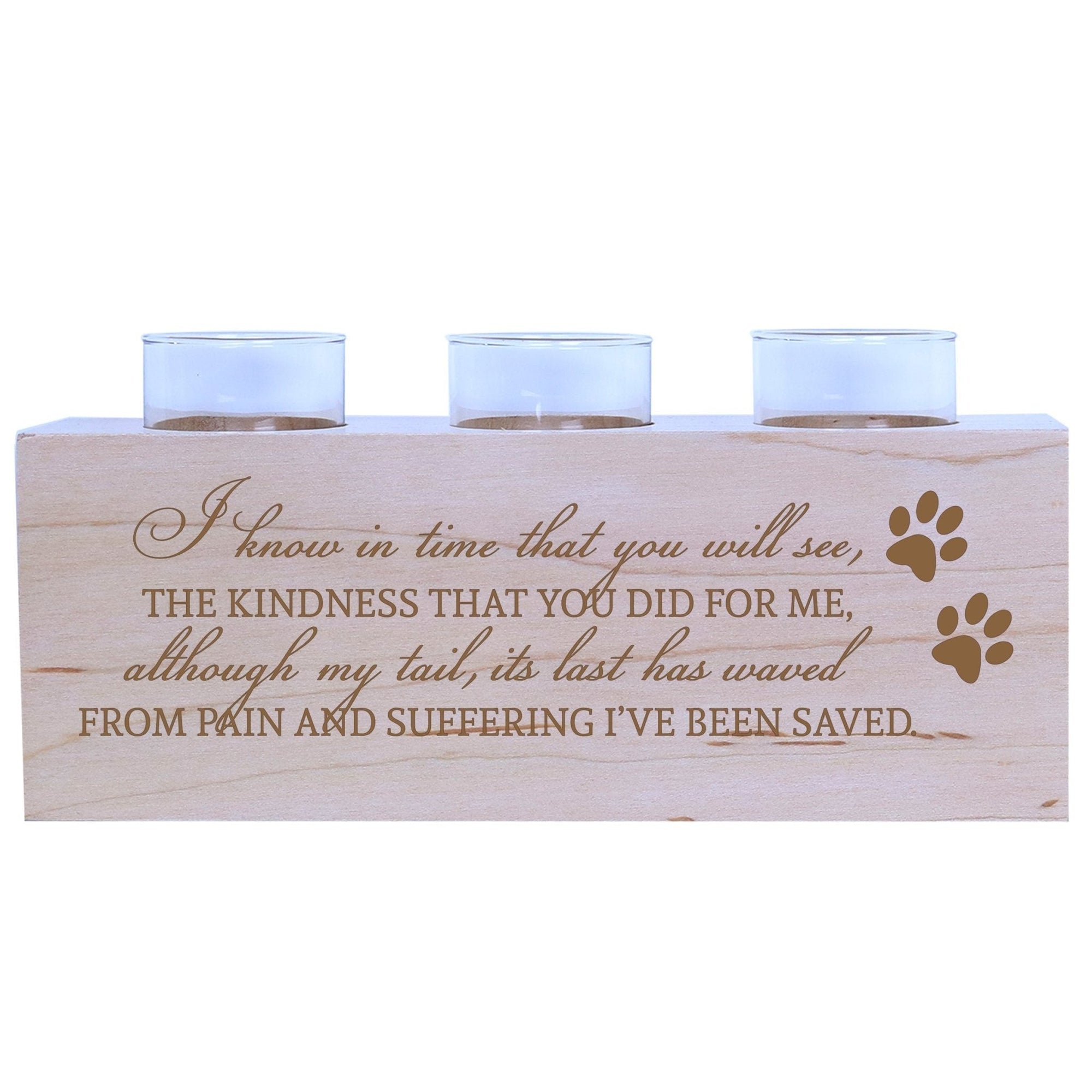 Pet Memorial 3-Hole Candle Holder - I Know In Time - LifeSong Milestones