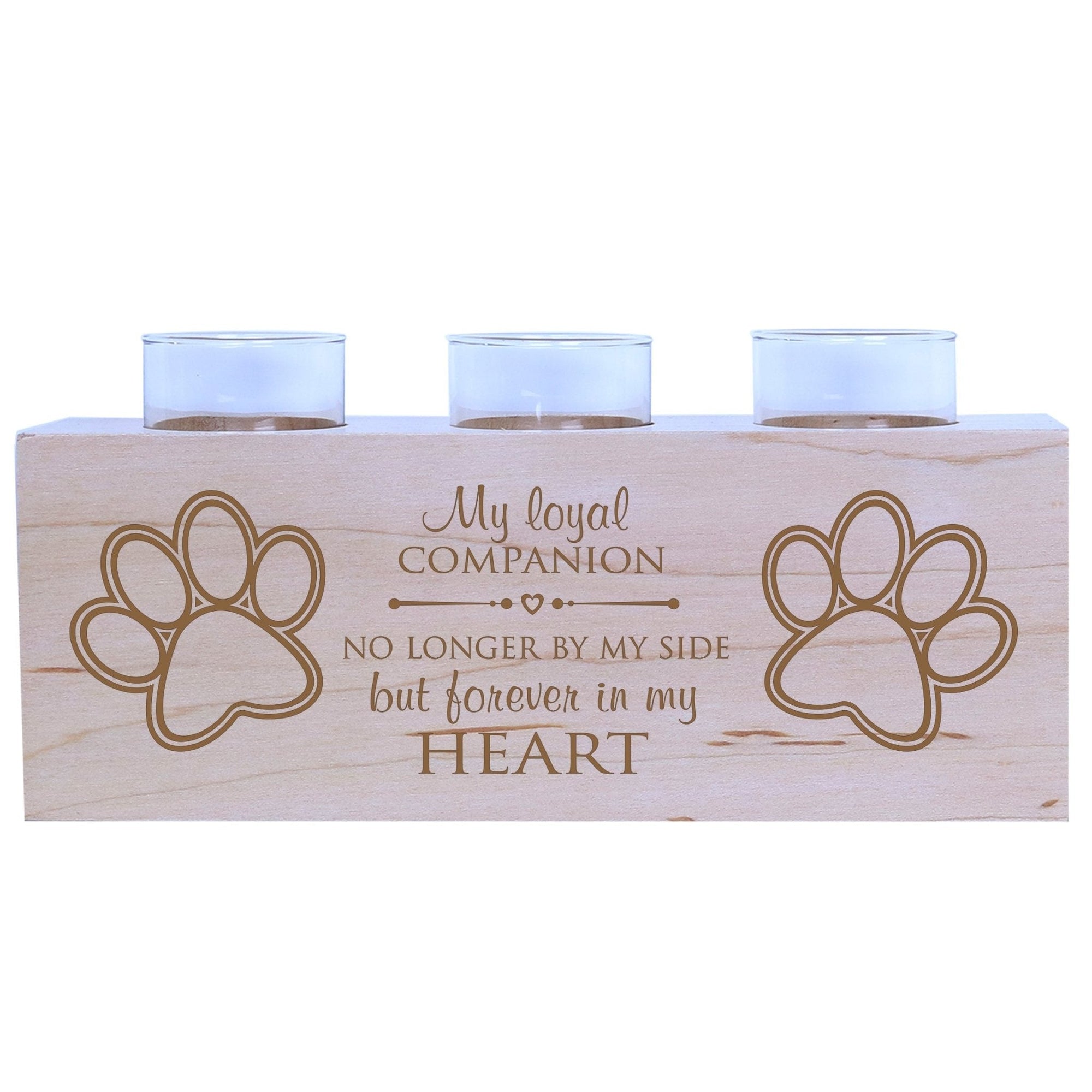 Pet Memorial 3-Hole Candle Holder - My Loyal Companion - LifeSong Milestones