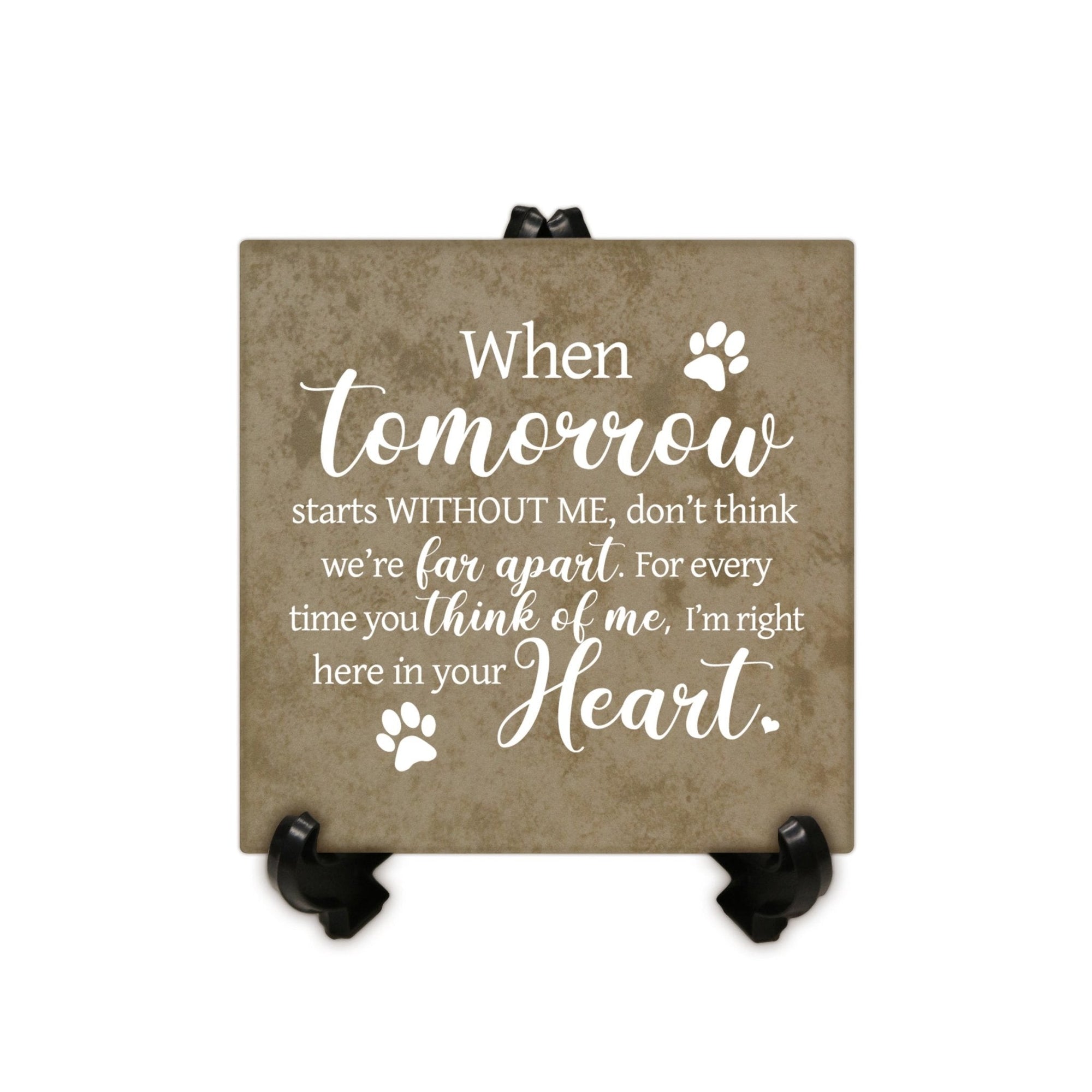 Pet Memorial Ceramic Trivet with Stand for Home Decor - Heaven Sent My Own - LifeSong Milestones