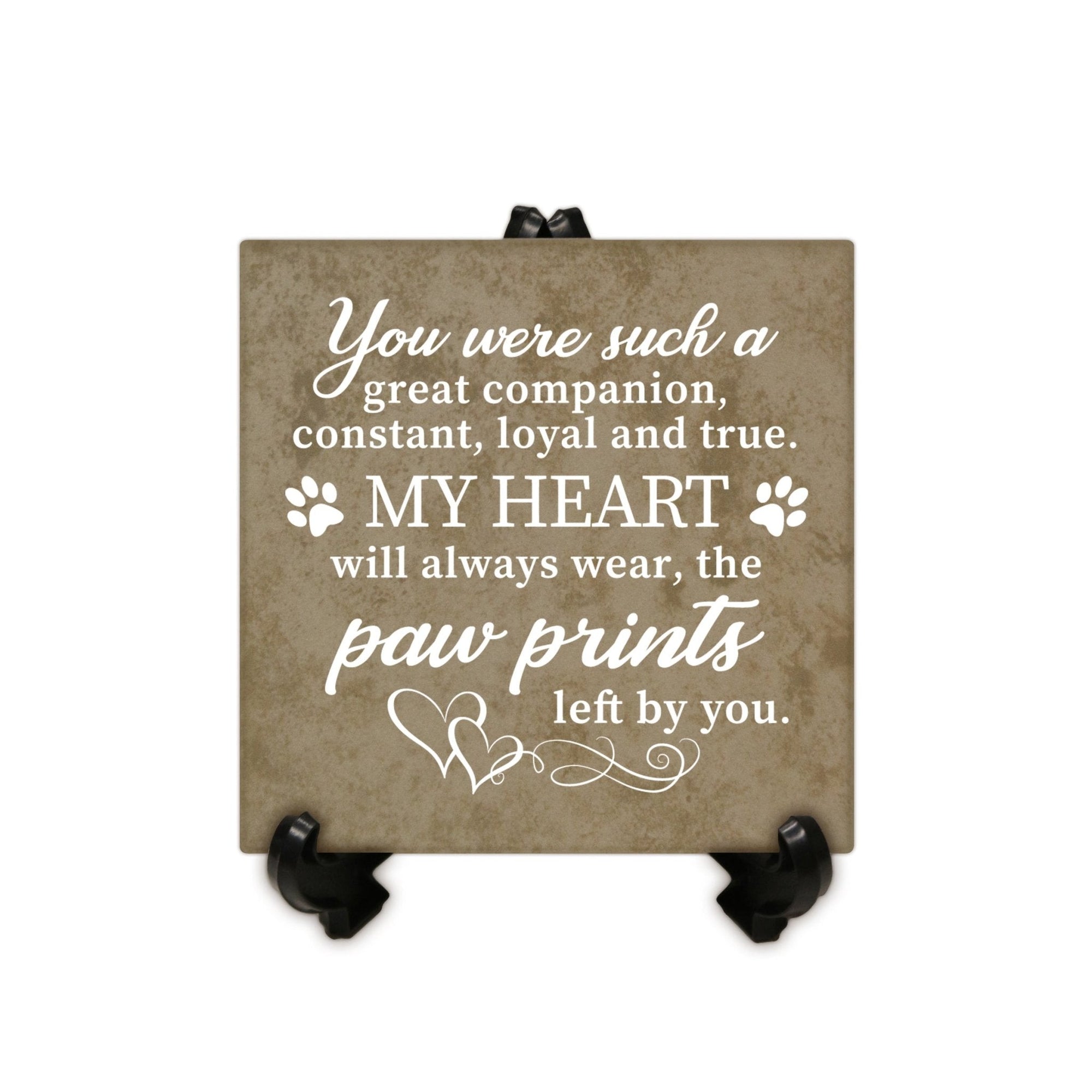 Pet Memorial Ceramic Trivet with Stand for Home Decor - Heaven Sent My Own - LifeSong Milestones