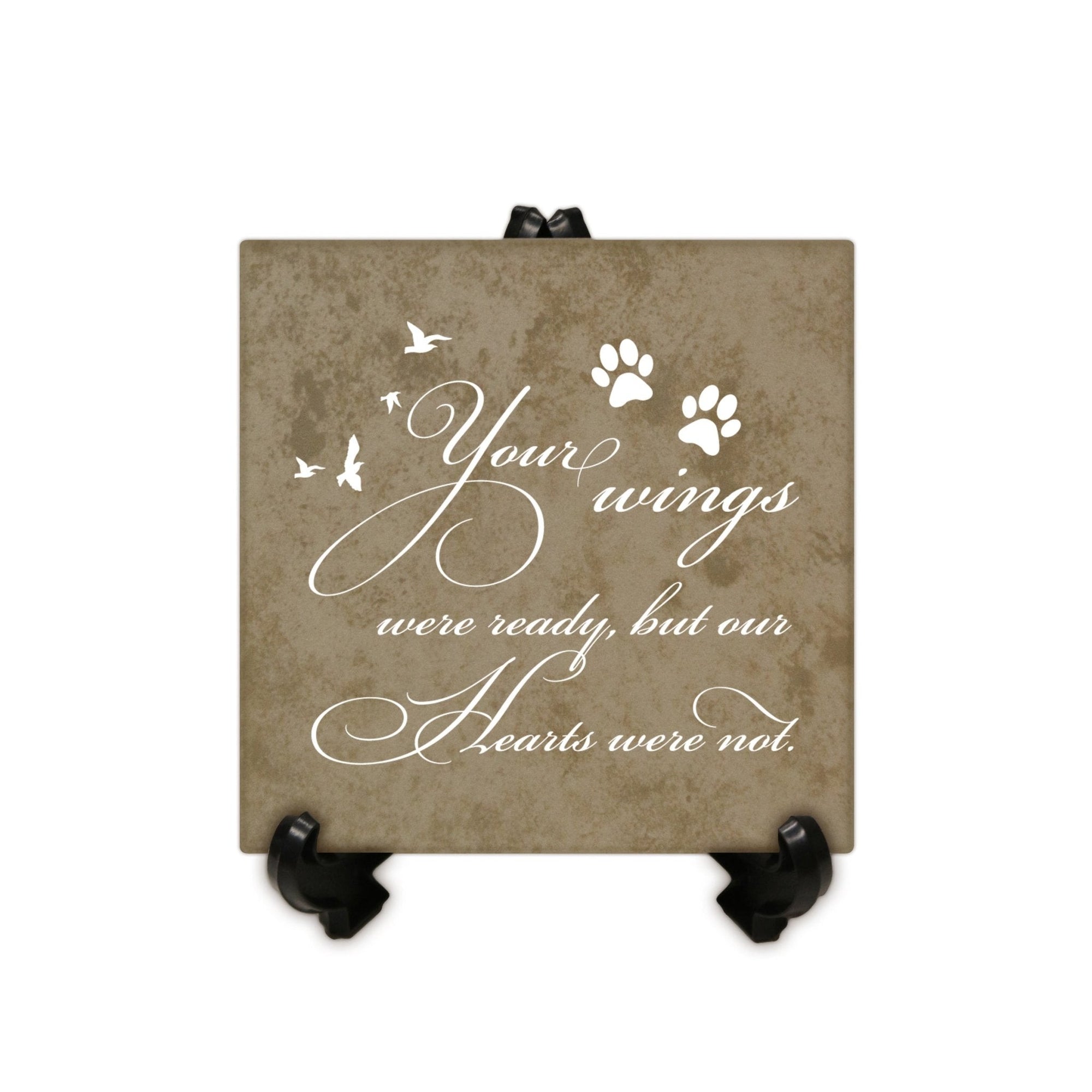 Pet Memorial Ceramic Trivet with Stand for Home Decor - Heaven Sent My Own - LifeSong Milestones