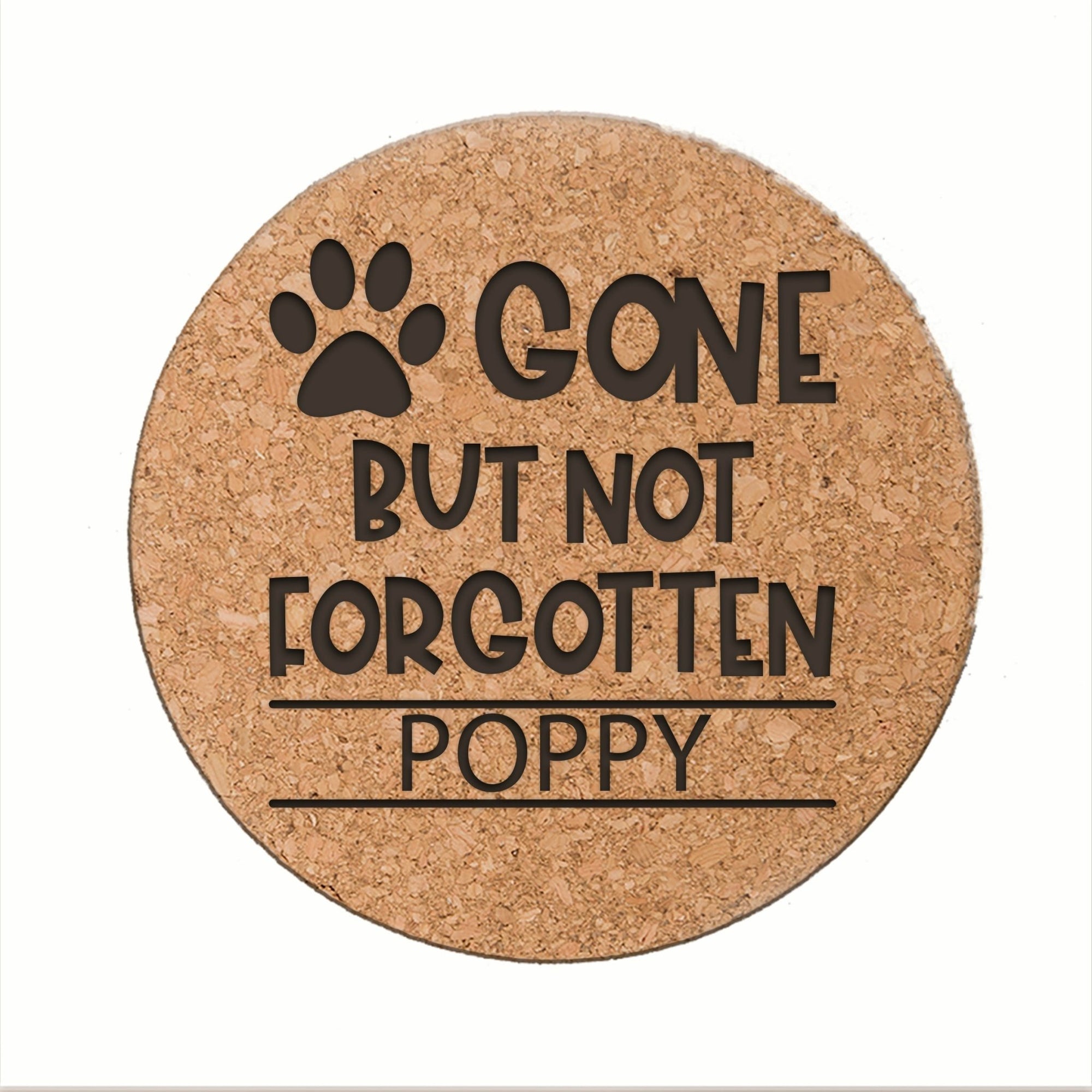 Pet Memorial Cork Trivet - Gone But Not Forgotten (Dog) - LifeSong Milestones