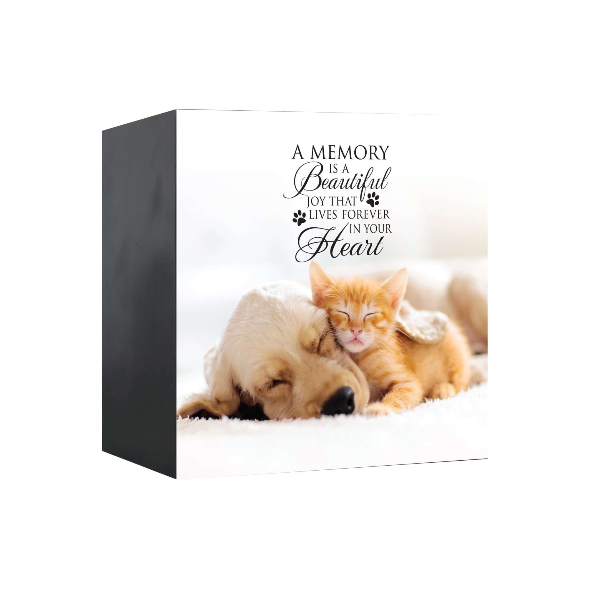 Pet Memorial Custom Photo Shadow Box Cremation Urn - A Memory Is A Beautiful Joy - LifeSong Milestones