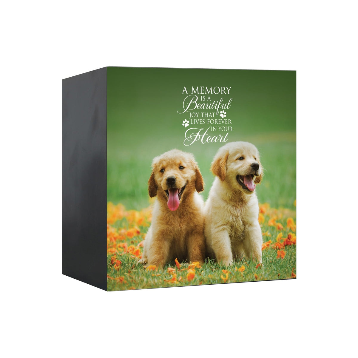 Pet Memorial Custom Photo Shadow Box Cremation Urn - A Memory Is A Beautiful Joy - LifeSong Milestones