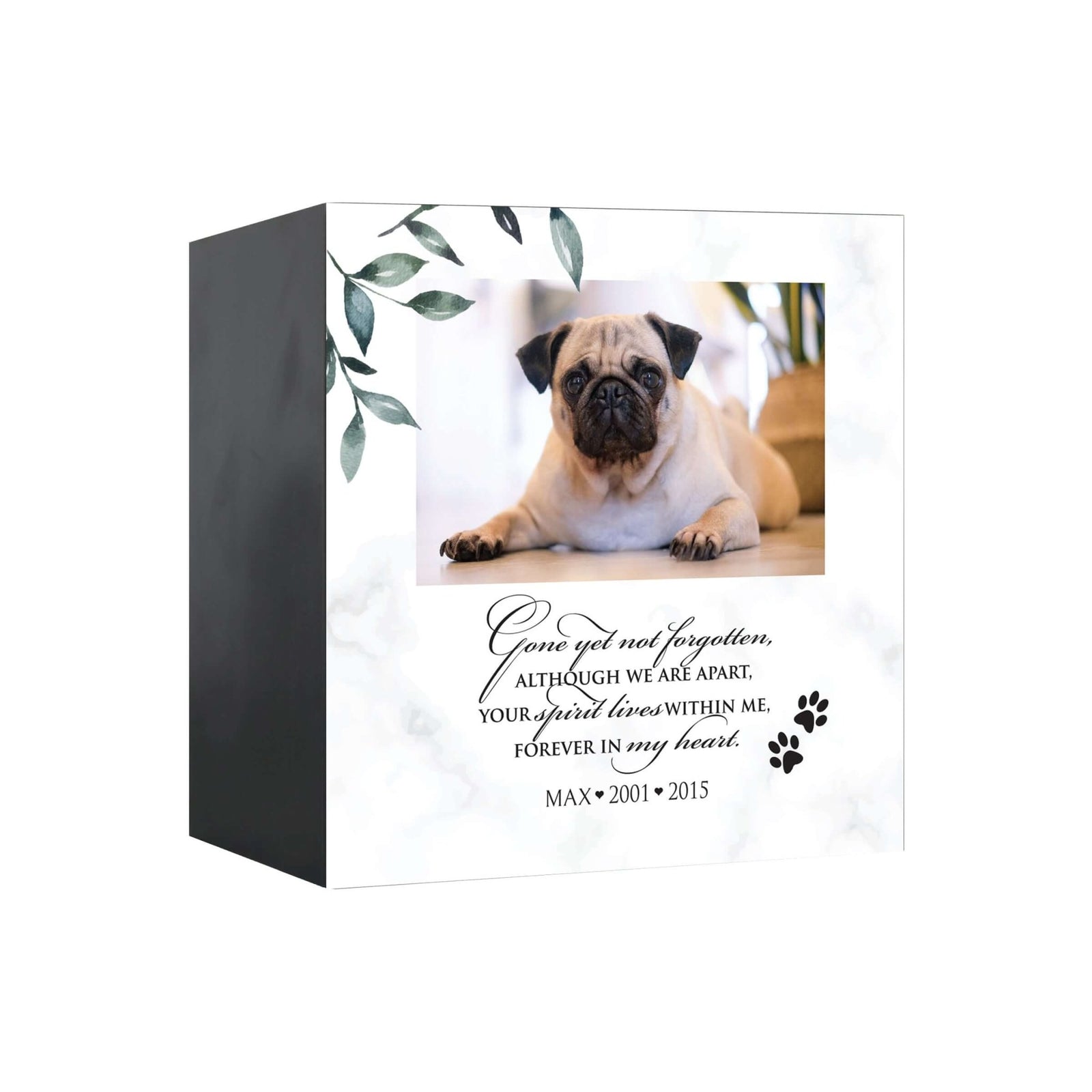 Pet Memorial Custom Photo Shadow Box Cremation Urn - Gone Yet Not Forgotten - LifeSong Milestones