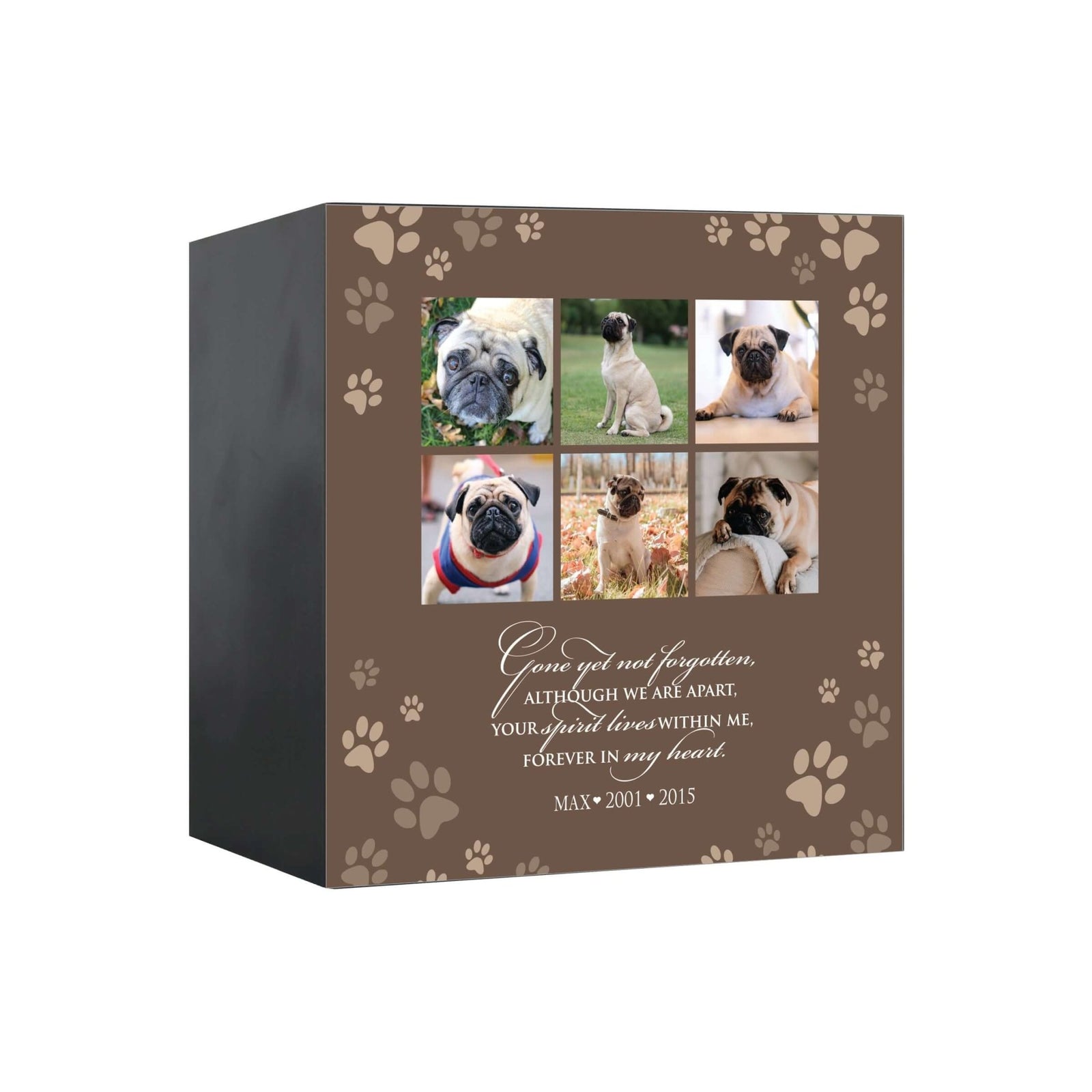 Pet Memorial Custom Photo Shadow Box Cremation Urn - Gone Yet Not Forgotten - LifeSong Milestones