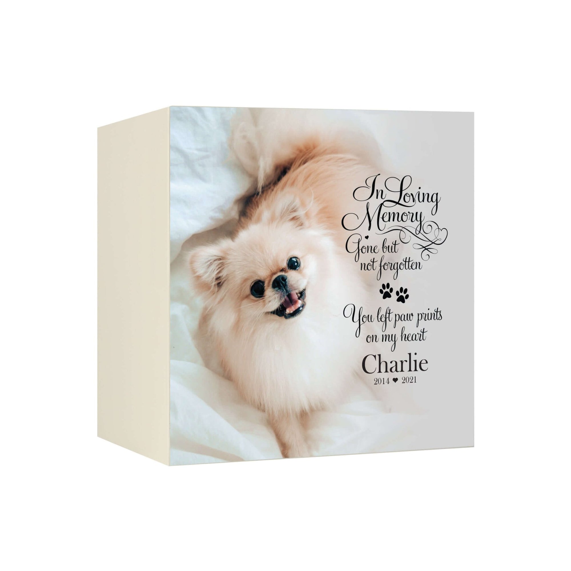 Pet Memorial Custom Photo Shadow Box Cremation Urn - In Loving Memory - LifeSong Milestones