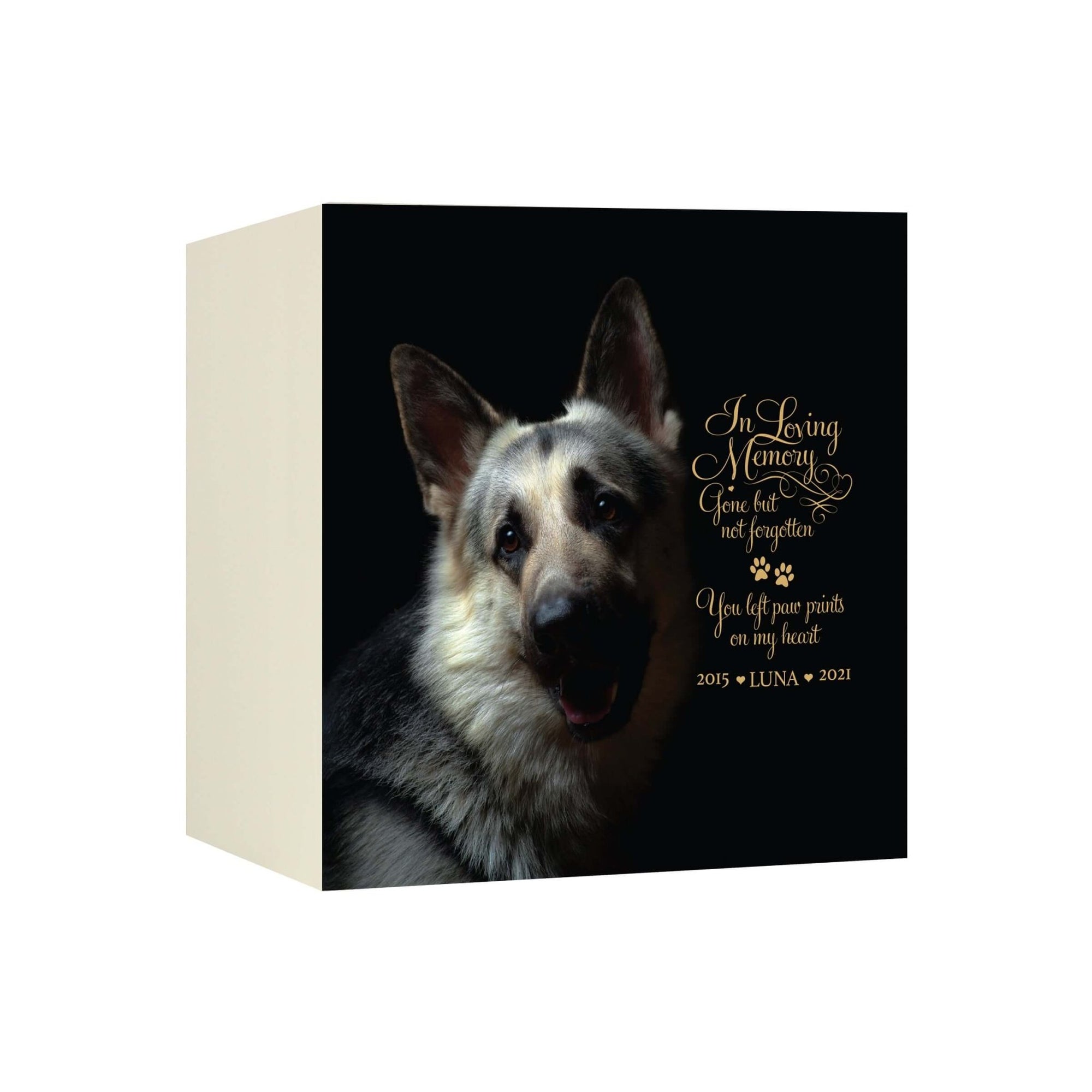 Pet Memorial Custom Photo Shadow Box Cremation Urn - In Loving Memory - LifeSong Milestones