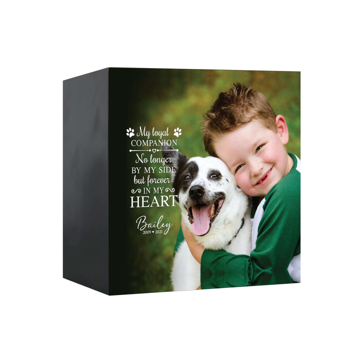 Pet Memorial Custom Photo Shadow Box Cremation Urn - My Loyal Companion - LifeSong Milestones