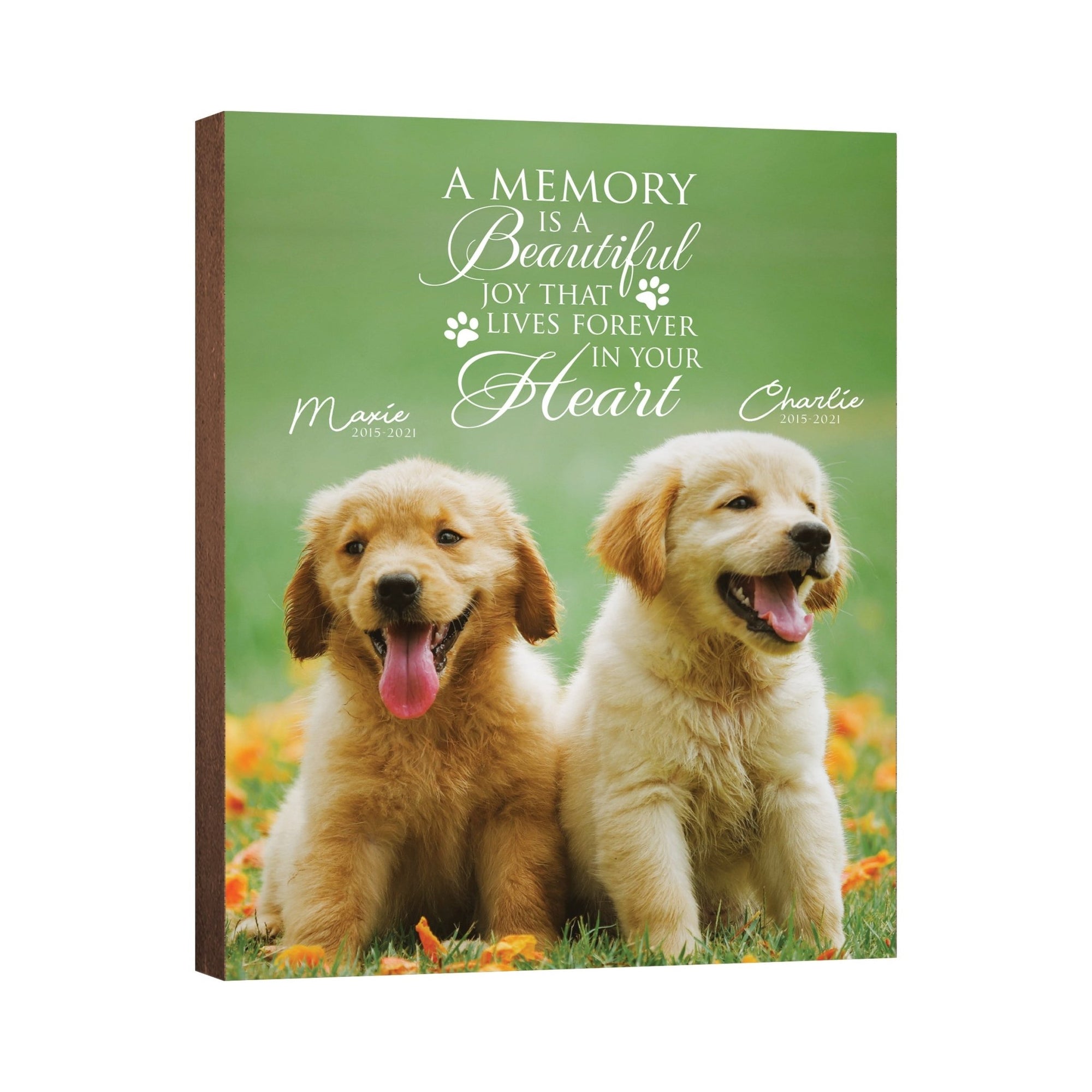 Pet Memorial Custom Photo Wall Plaque Décor - A Memory Is A Beautiful Joy - LifeSong Milestones