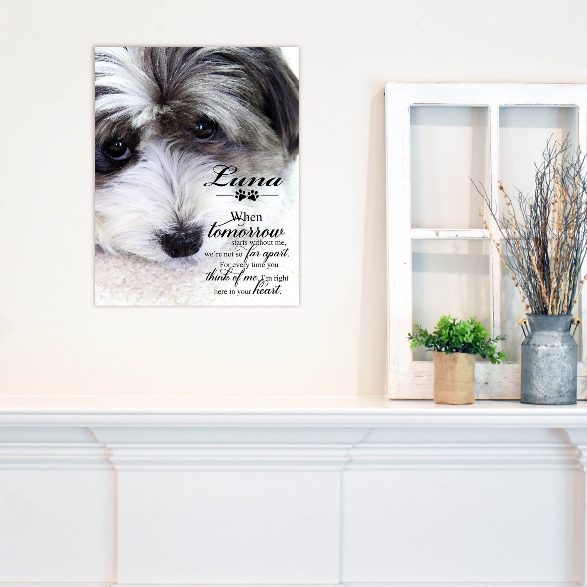 Pet Memorial Custom Photo Wall Plaque Décor - When Tomorrow Starts Without Me - LifeSong Milestones