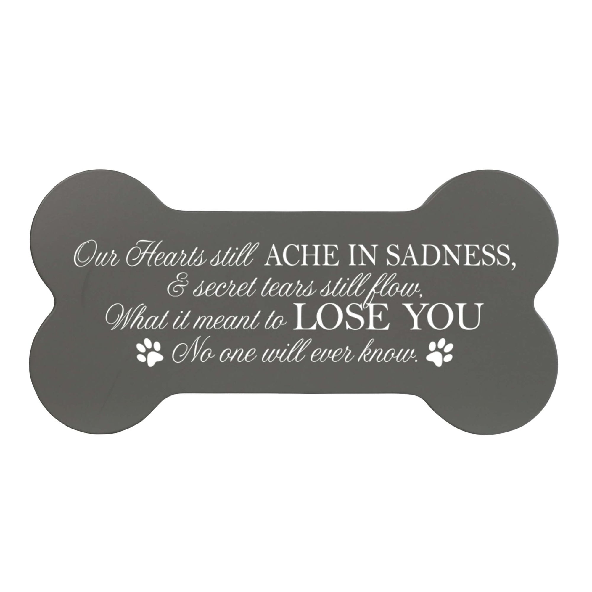 Pet Memorial Dog Bone Cremation Urn for Dog - Our Hearts Still Ache - LifeSong Milestones