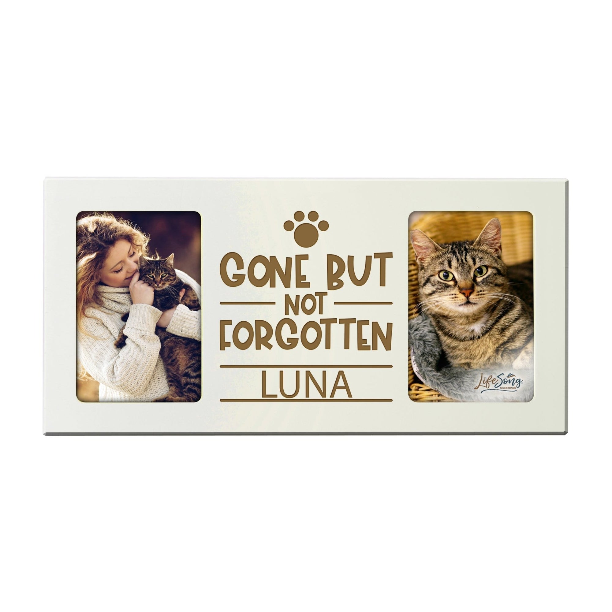 Pet Memorial Double Picture Frame - Gone But Not Forgotten - LifeSong Milestones