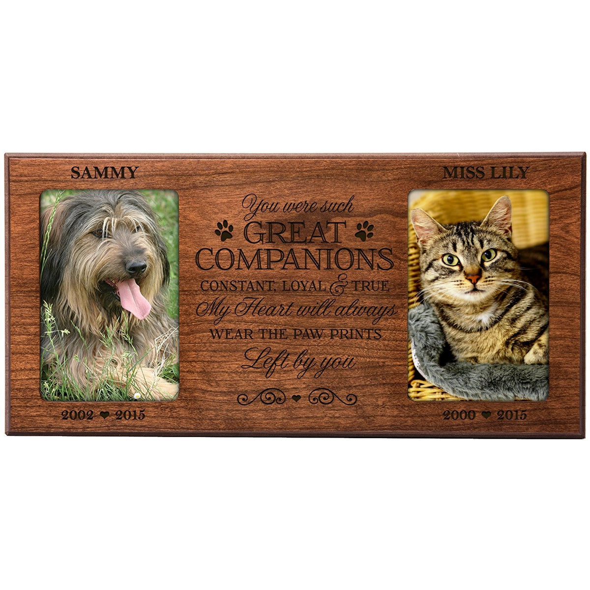 Pet Memorial Double Picture Frame - You Were Such Great Companions - LifeSong Milestones