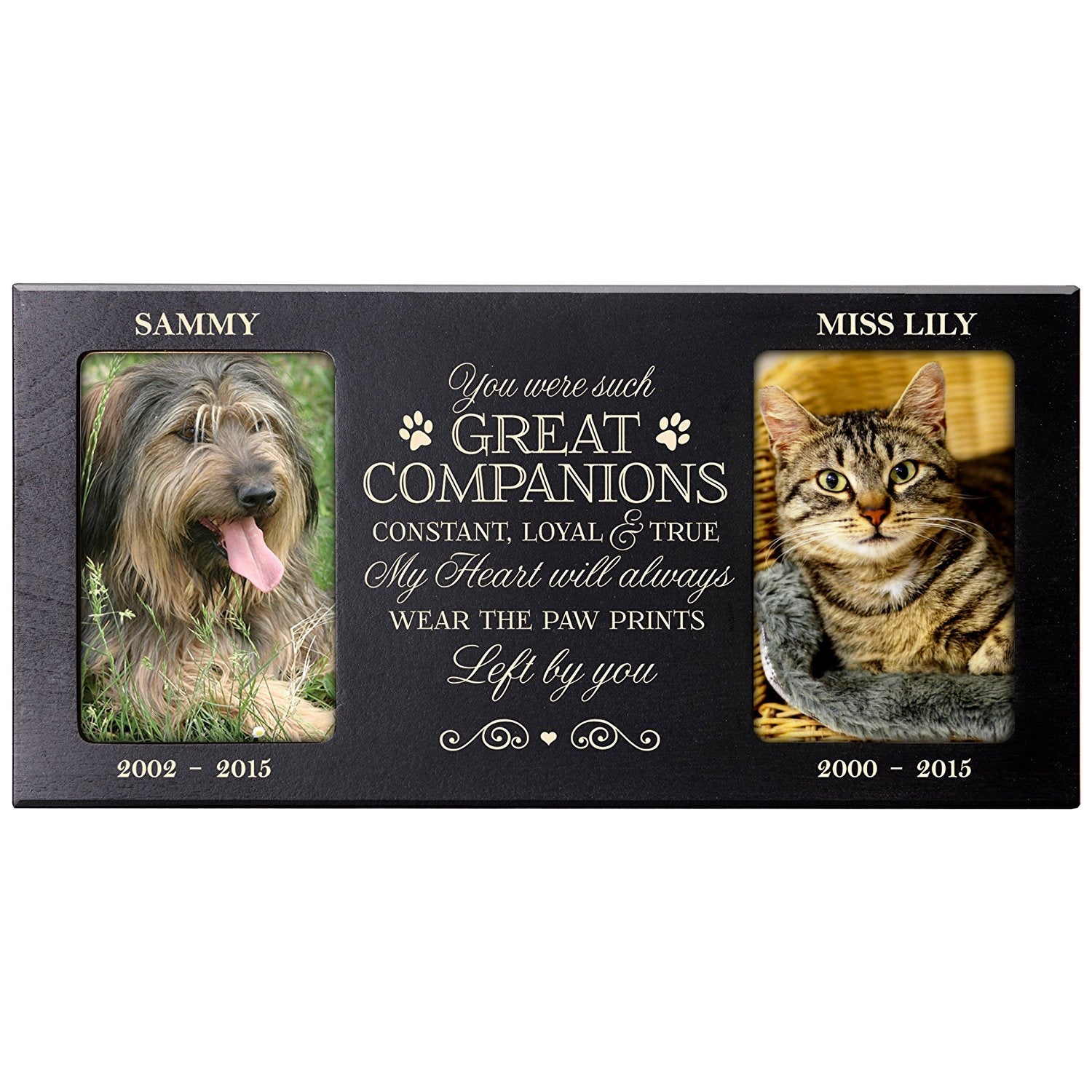 Pet Memorial Double Picture Frame - You Were Such Great Companions - LifeSong Milestones