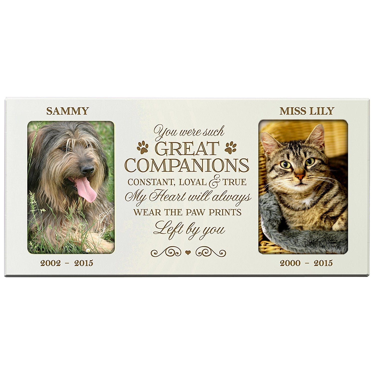 Pet Memorial Double Picture Frame - You Were Such Great Companions - LifeSong Milestones