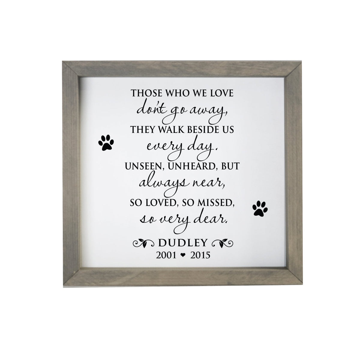 Pet Memorial Framed Shadow Box Décor - Those Who We Love Don&#39;t Go Away - LifeSong Milestones