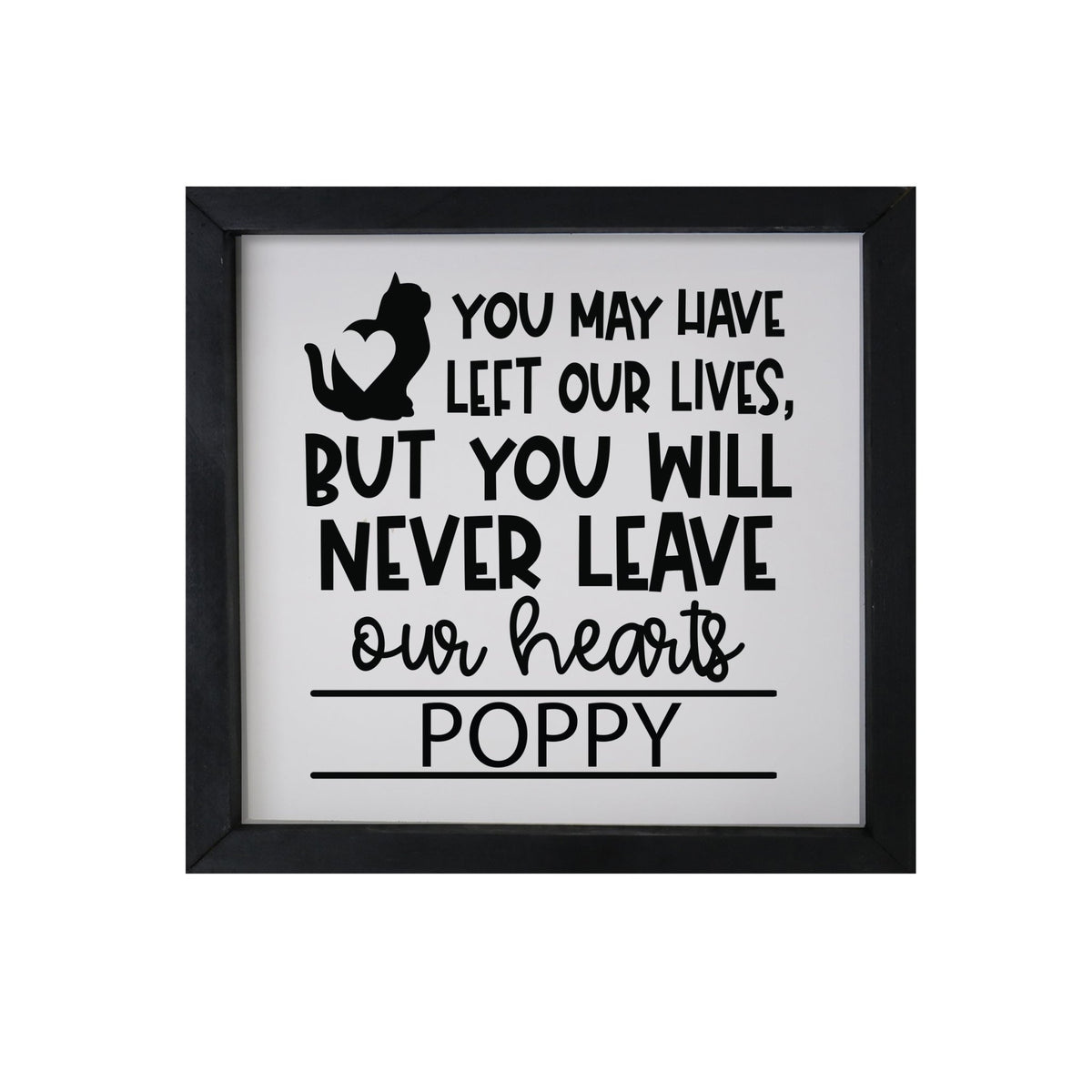 Pet Memorial Framed Shadow Box Décor - You May Have Left Our Lives (Cat) - LifeSong Milestones