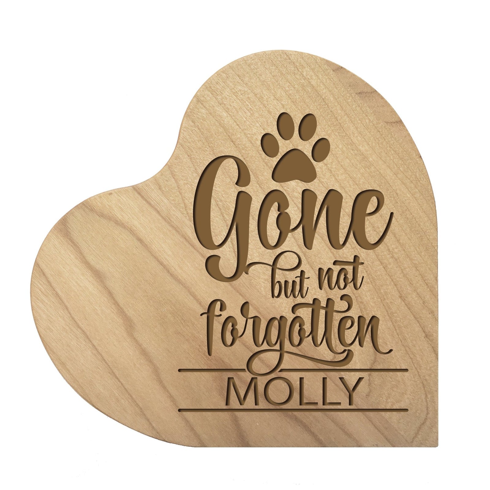 Pet Memorial Heart Block Décor - Gone But Not Forgotten - LifeSong Milestones