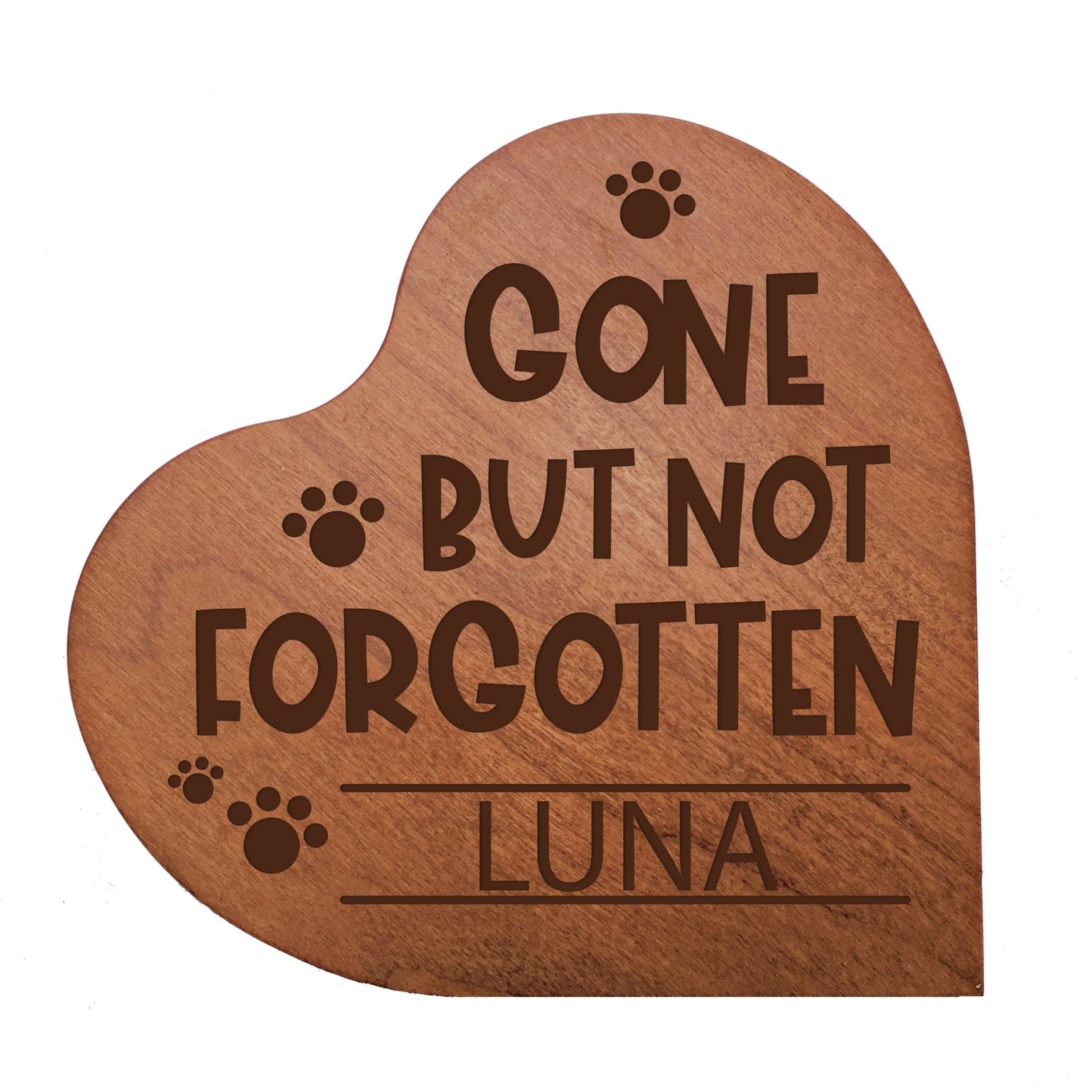 Pet Memorial Heart Block Décor - Gone But Not Forgotten - LifeSong Milestones