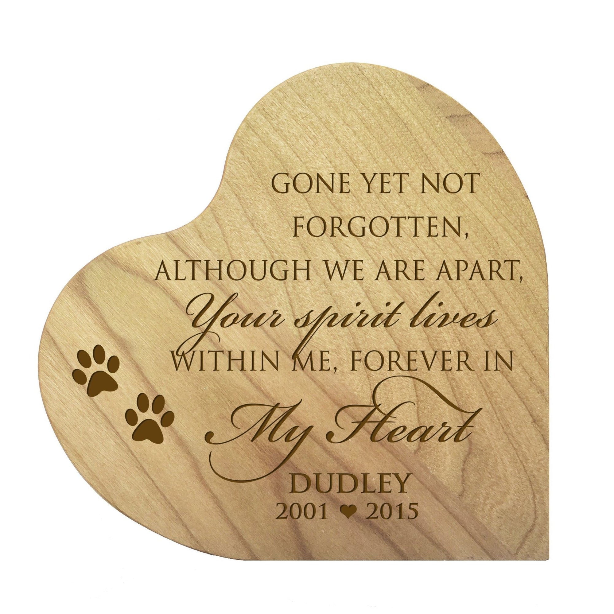 Pet Memorial Heart Block Décor - Gone Yet Not Forgotten - LifeSong Milestones