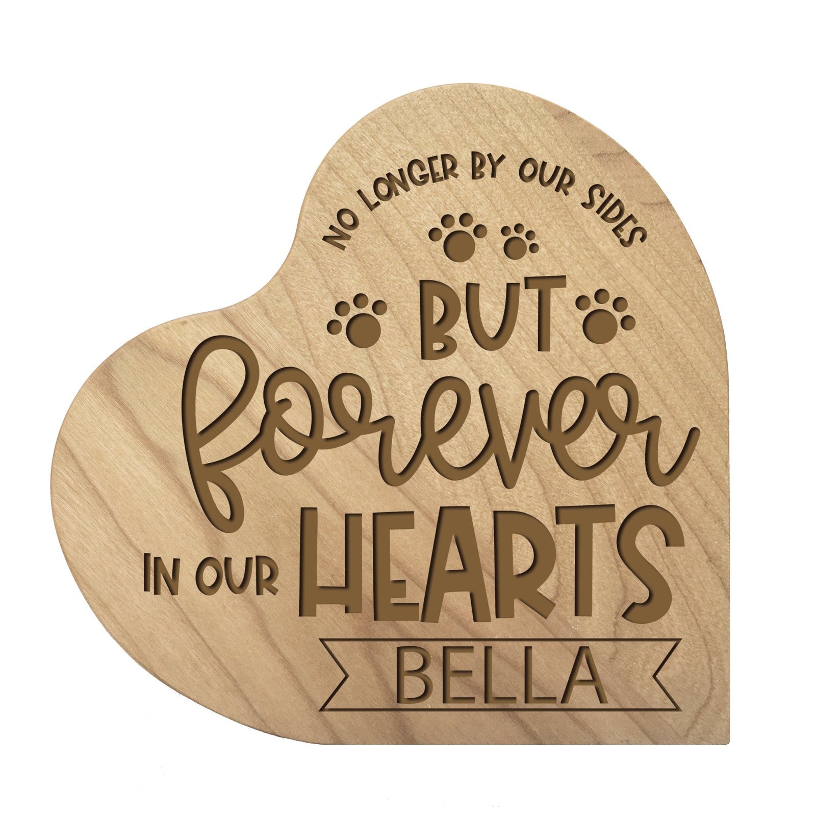 Pet Memorial Heart Block Décor - No Longer By Our Sides - LifeSong Milestones