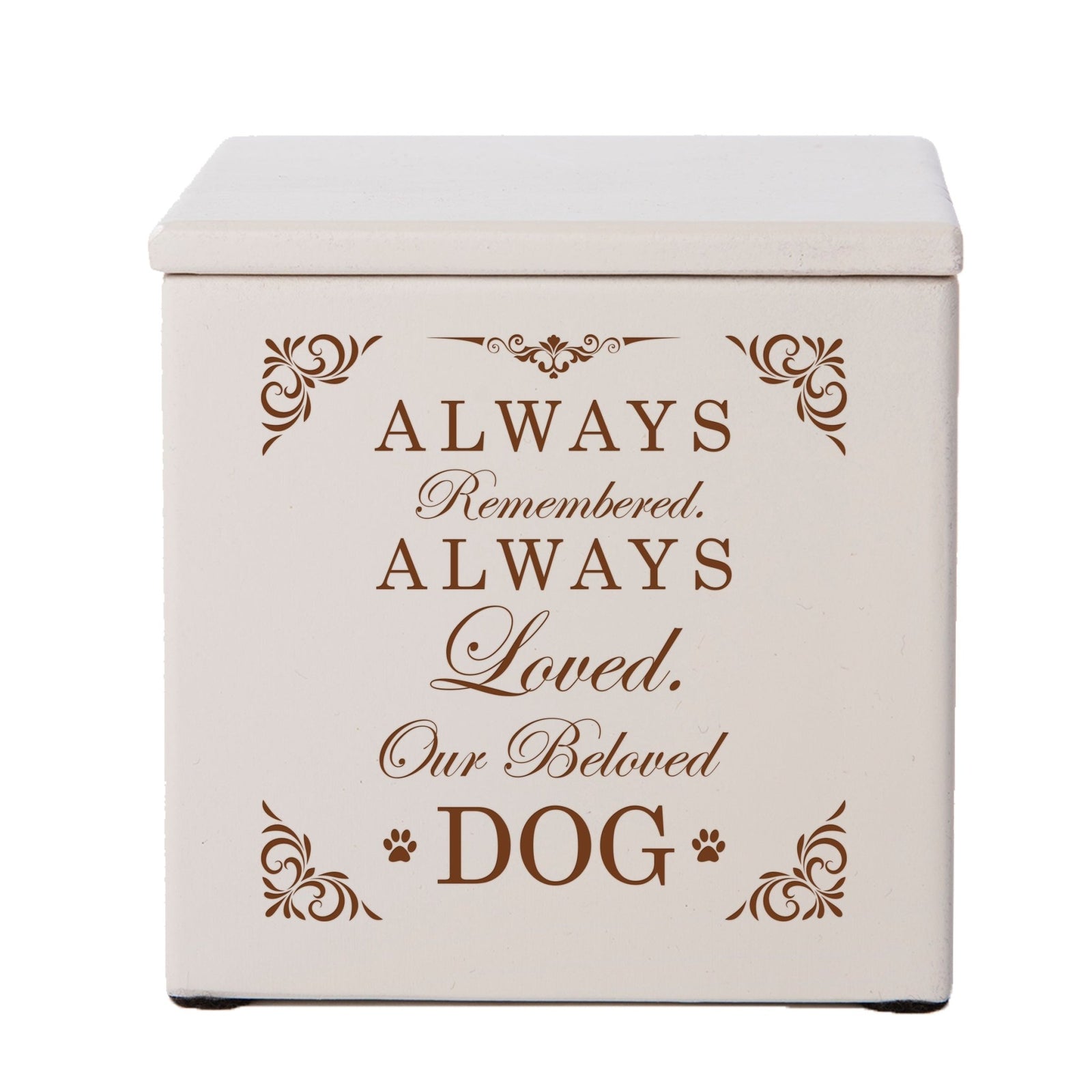 Pet Memorial Keepsake Cremation Urn Box for Dog - Always Remembered, Always Loved - LifeSong Milestones