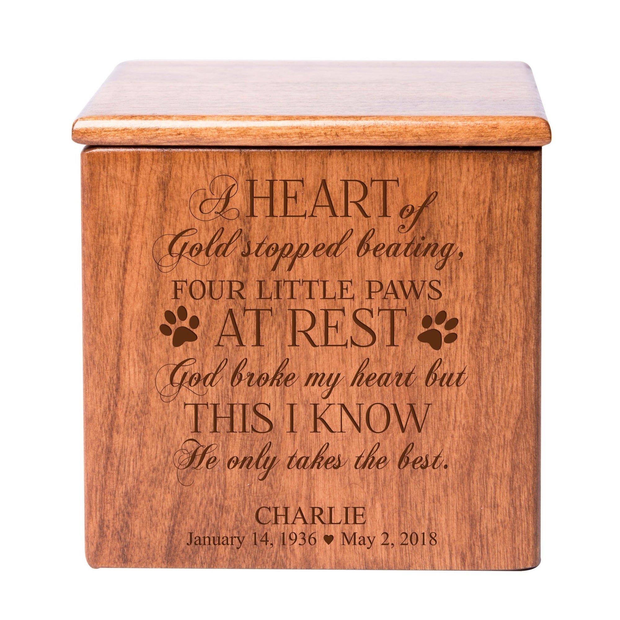 Personalized Wooden Memorial Pet Urns for Ashes