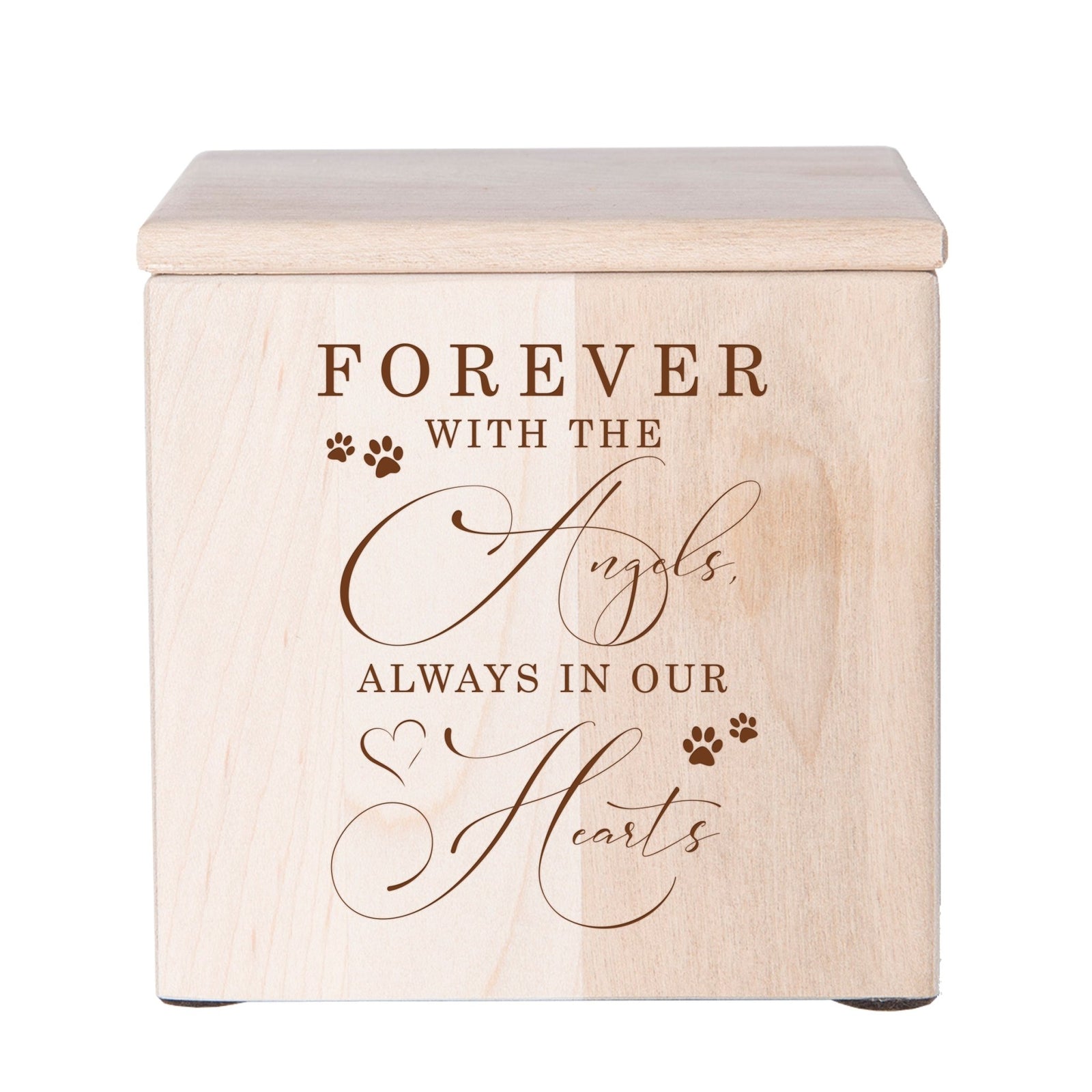 Pet Memorial Keepsake Cremation Urn Box for Dog or Cat - Forever With The Angels - LifeSong Milestones