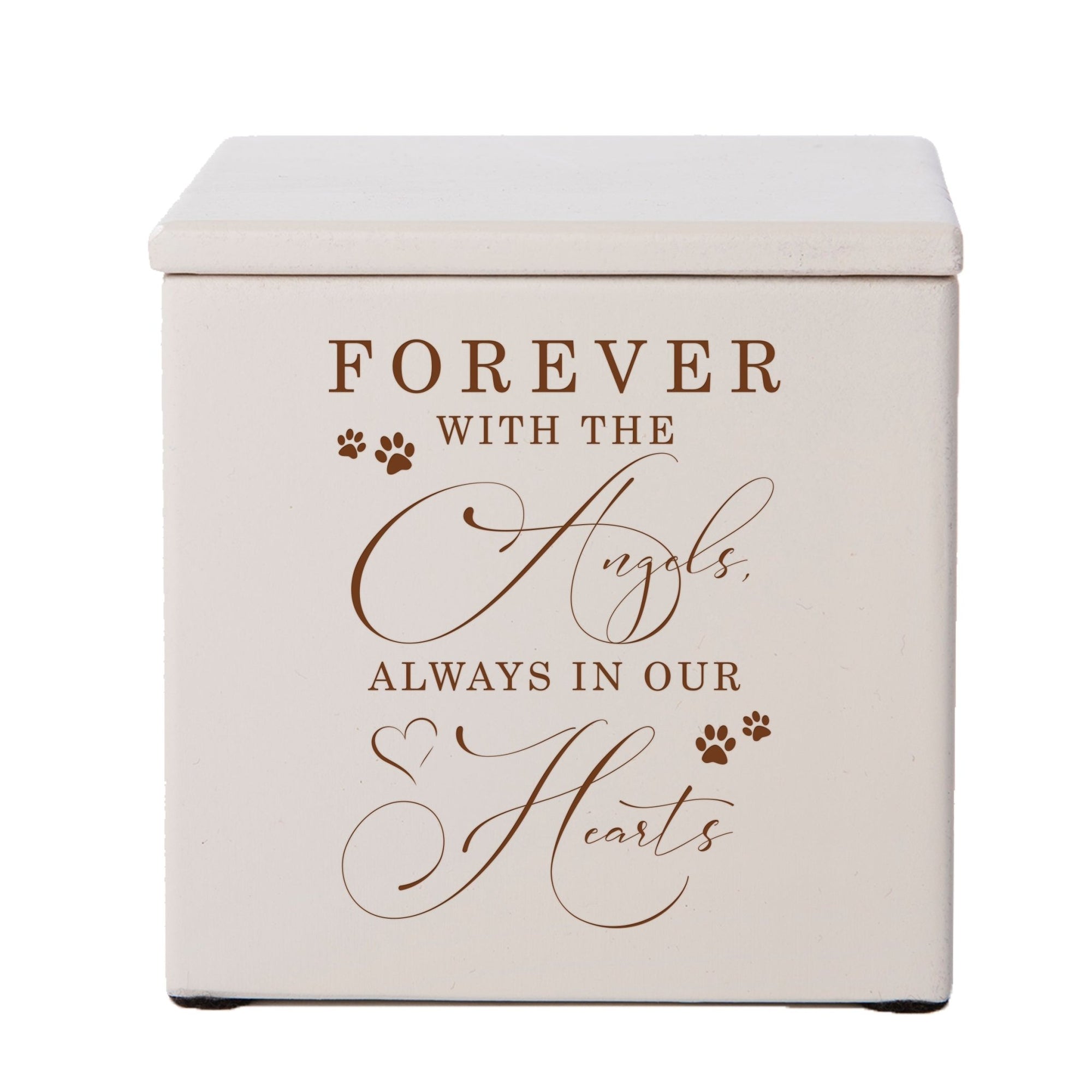 Pet Memorial Keepsake Cremation Urn Box for Dog or Cat - Forever With The Angels - LifeSong Milestones