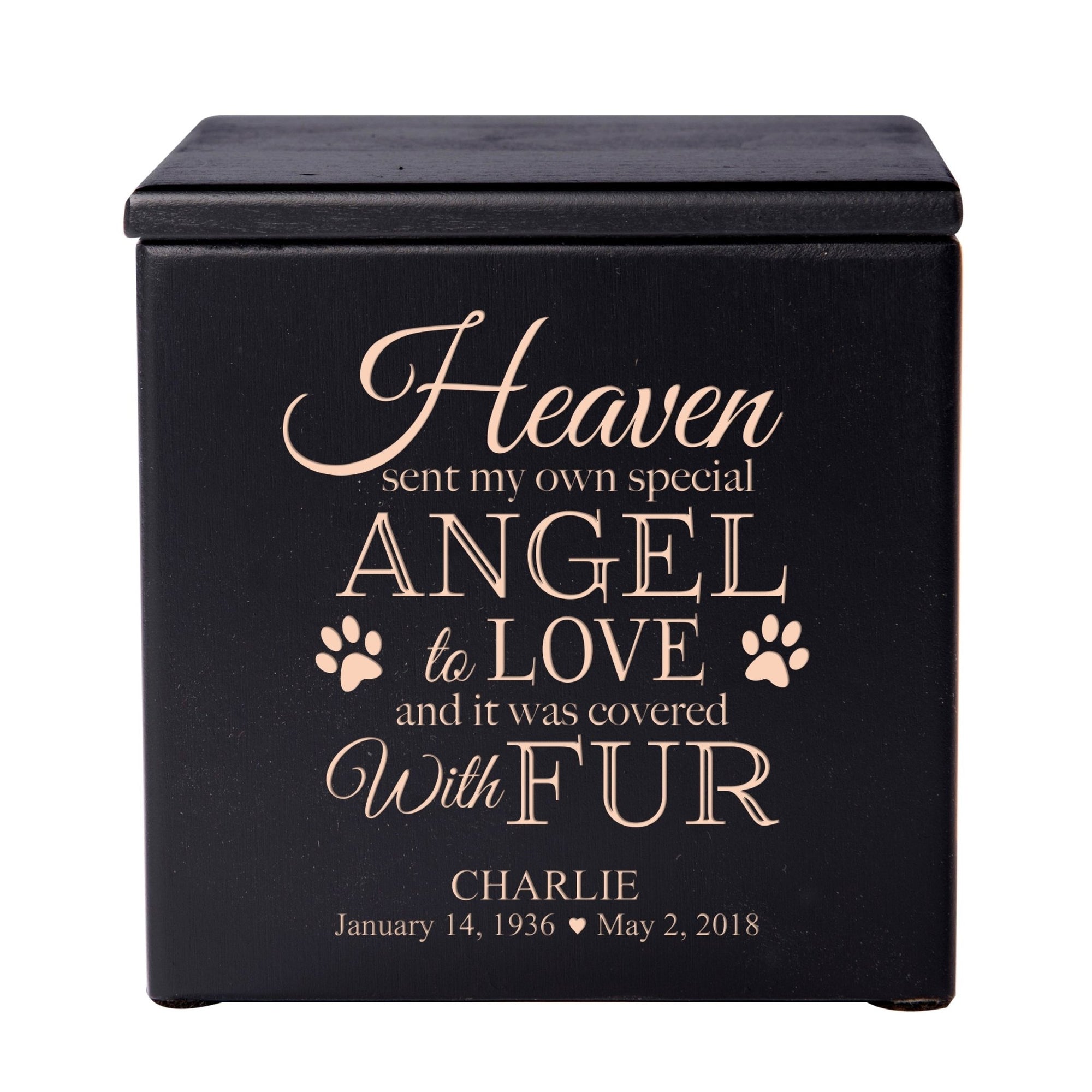 Custom Engraved Funeral Wooden Pet Urns for Dog