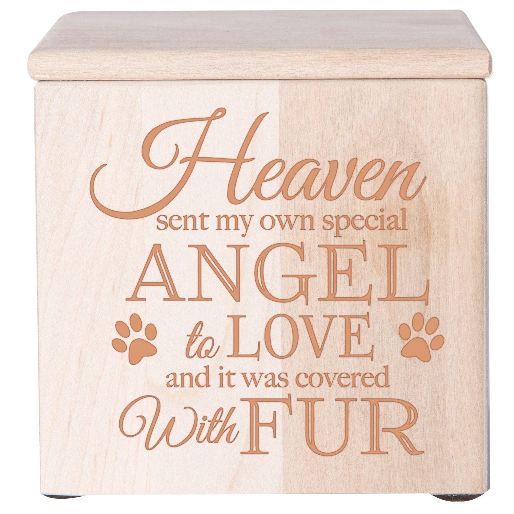 Pet Memorial Keepsake Cremation Urn Box for Dog or Cat - Heaven Sent My Own Special Angel - LifeSong Milestones