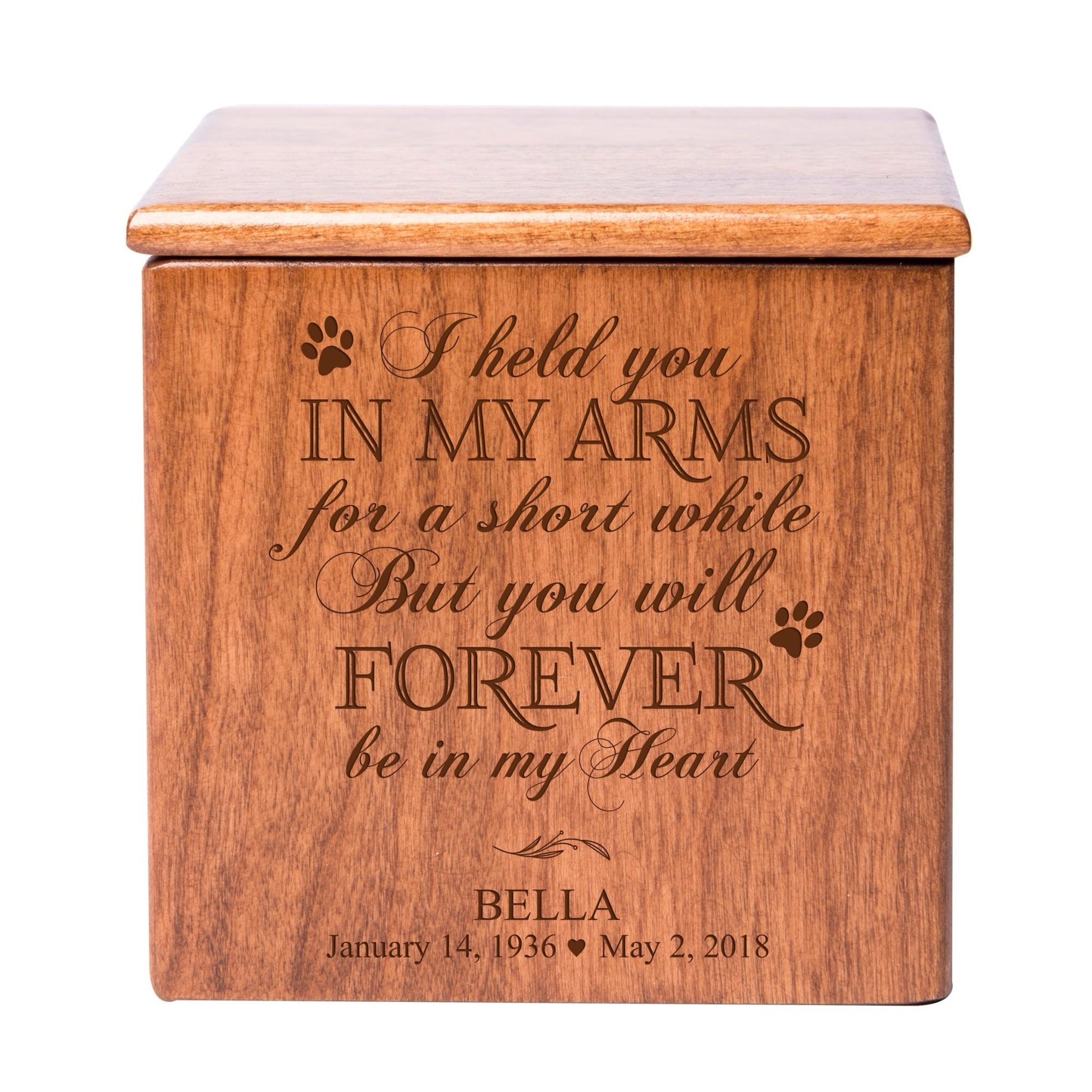 Custom Engraved Funeral Wooden Pet Urns for Dog