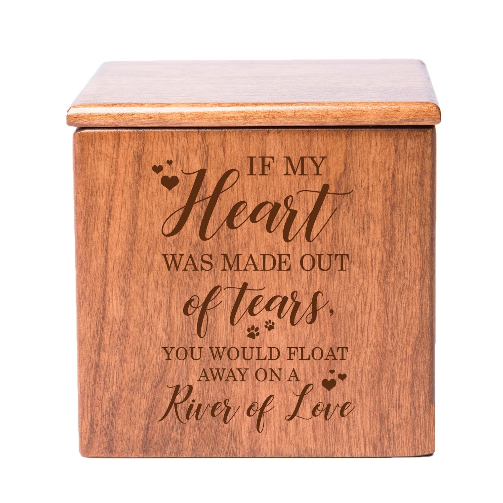 Pet Memorial Keepsake Cremation Urn Box for Dog or Cat - If My Heart Was Made Out of Tears - LifeSong Milestones