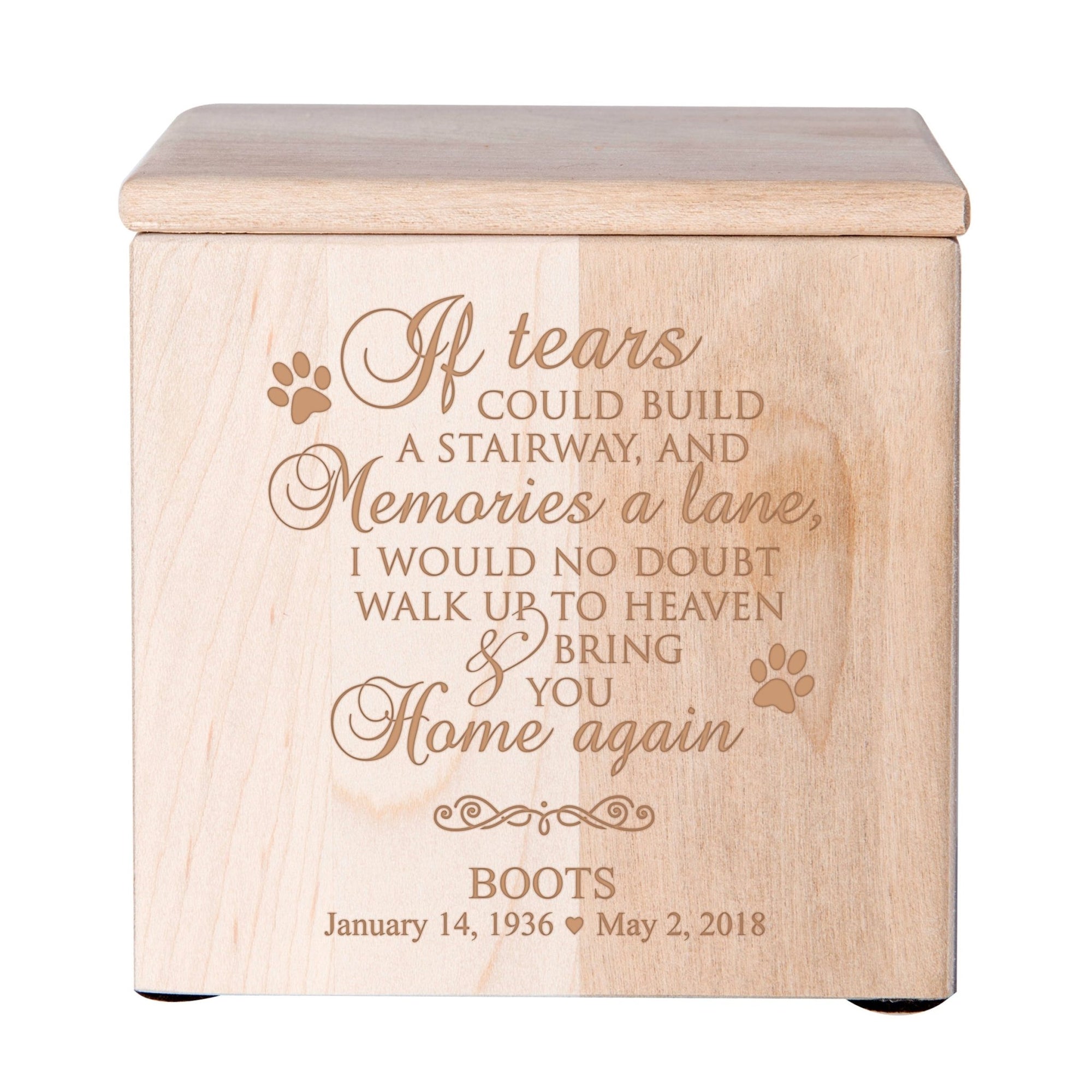 Personalized Wooden Memorial Pet Urns for Ashes