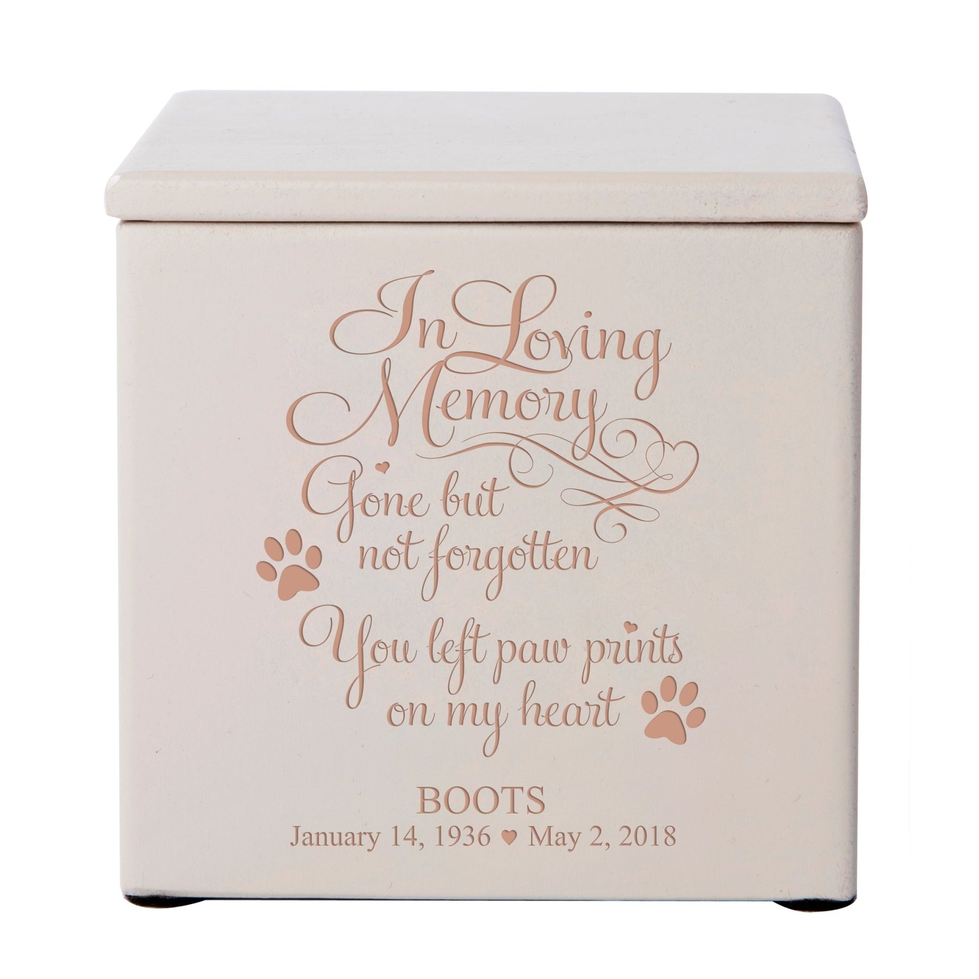 Small Wooden Keepsake Pet Urn Box for Ashes