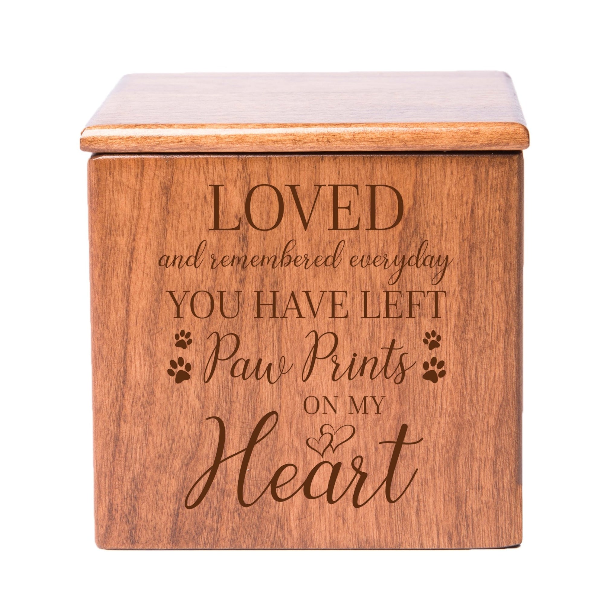 Pet Memorial Keepsake Cremation Urn Box for Dog or Cat - Loved and Remembered Everyday - LifeSong Milestones