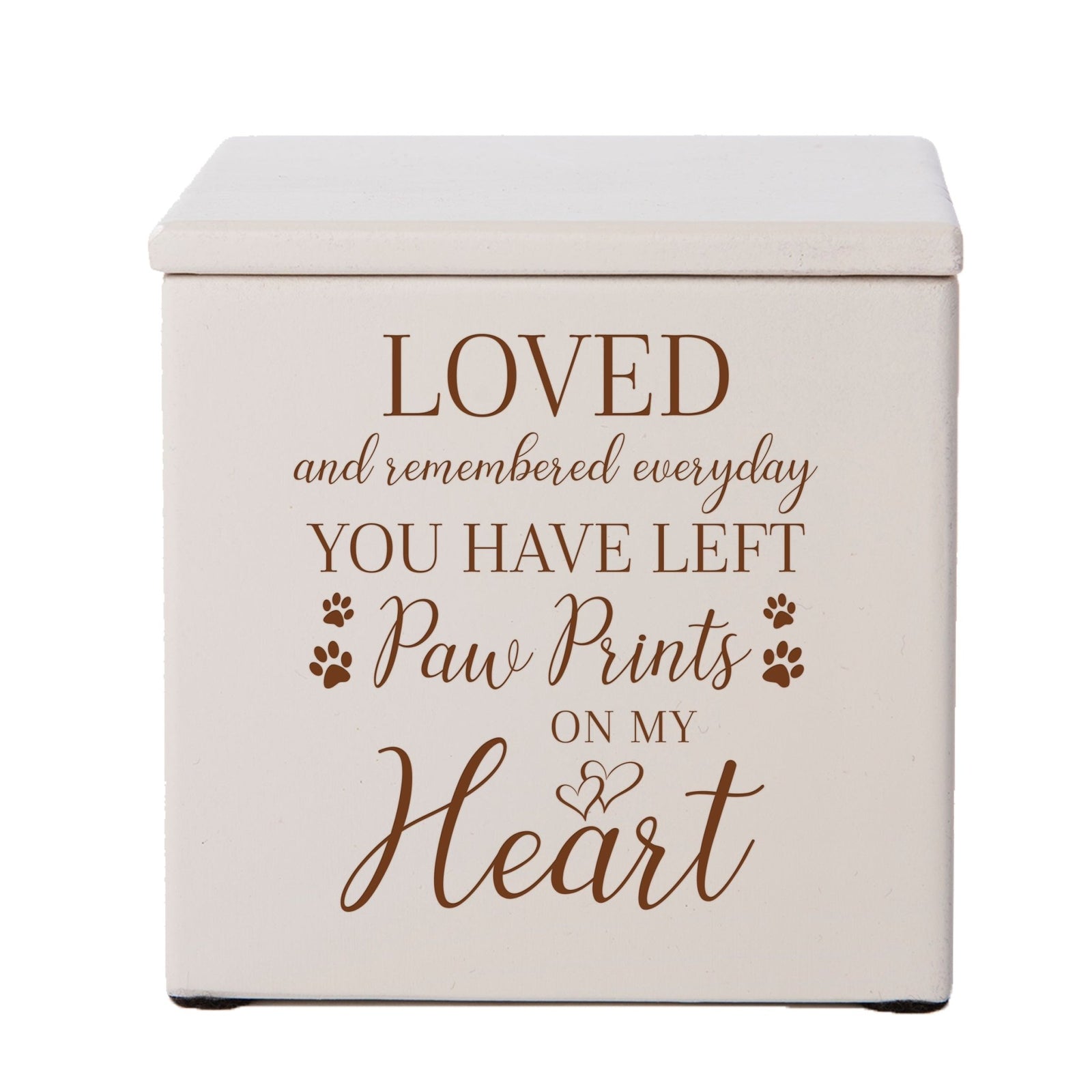 Pet Memorial Keepsake Cremation Urn Box for Dog or Cat - Loved and Remembered Everyday - LifeSong Milestones