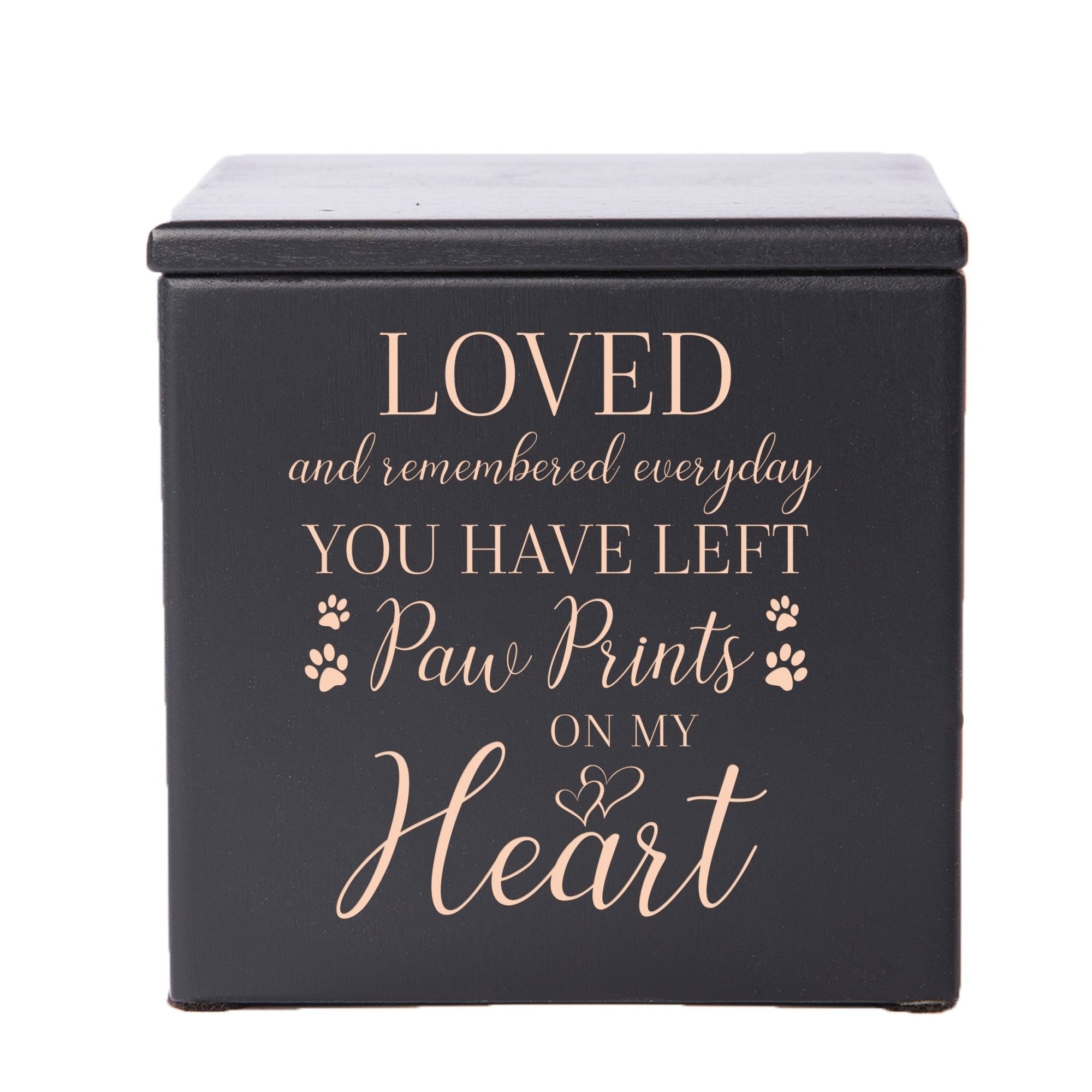 Pet Memorial Keepsake Cremation Urn Box for Dog or Cat - Loved and Remembered Everyday - LifeSong Milestones